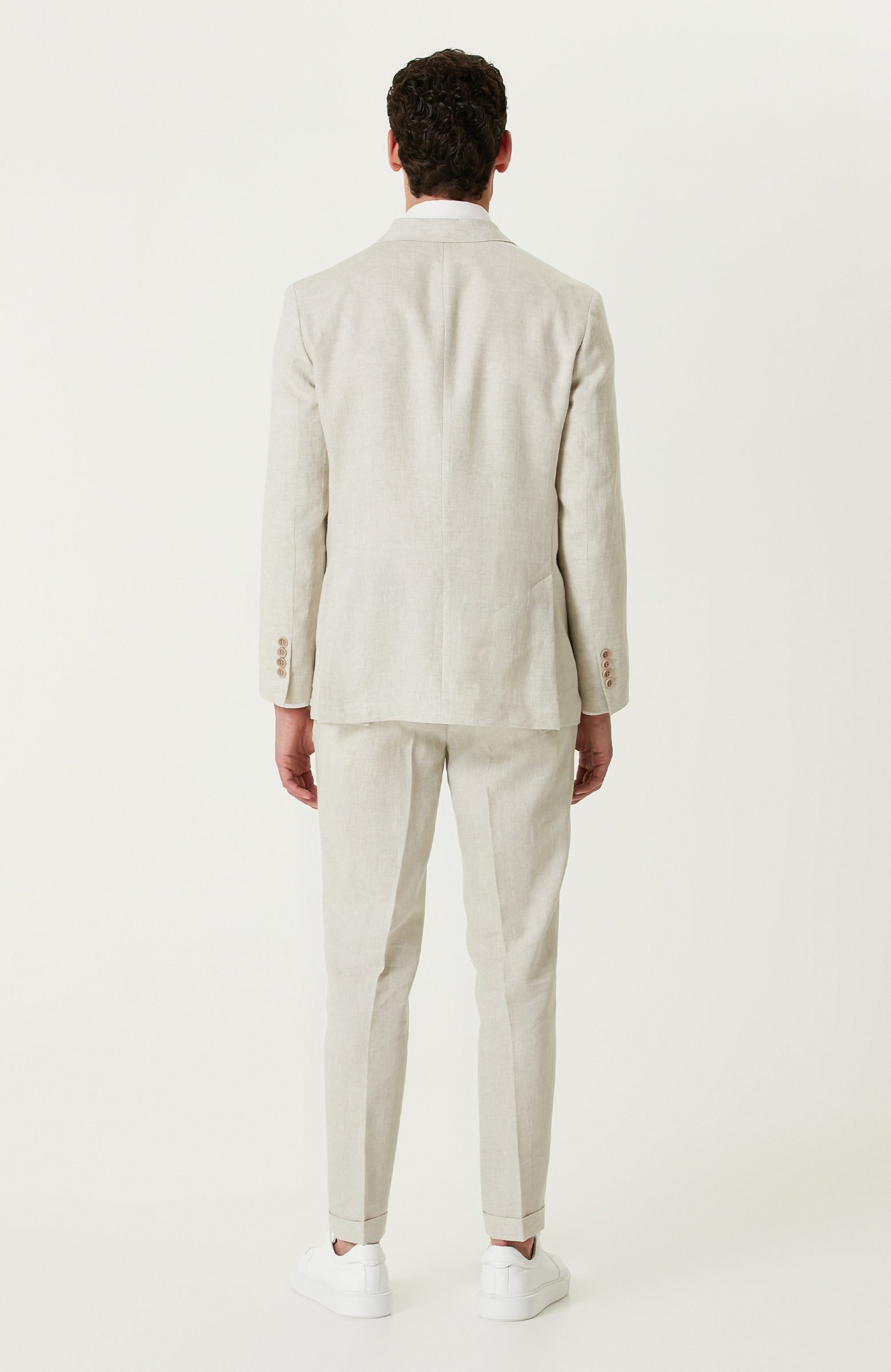 Limited Bej Keten Takım Elbise