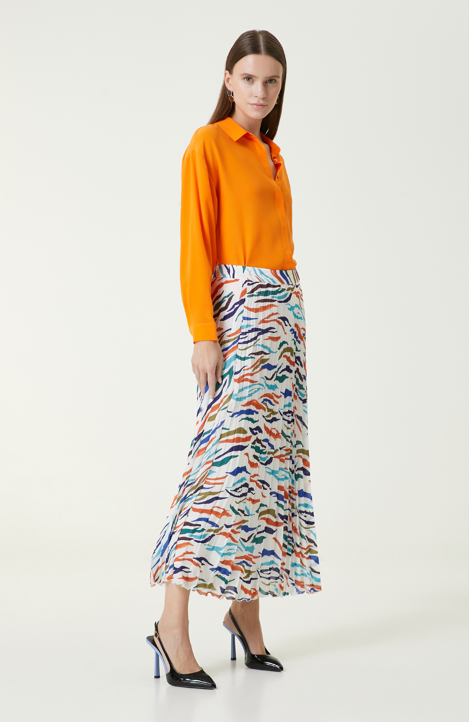 Limited Turuncu İpek Gömlek