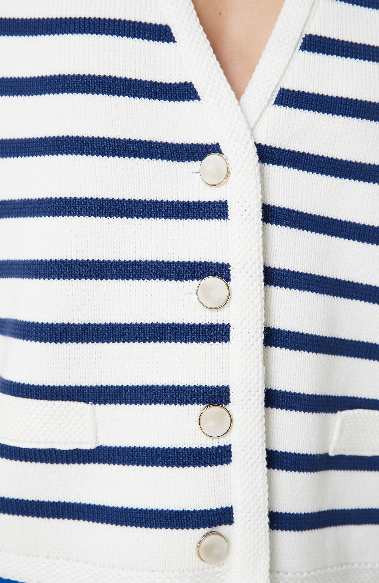 Ekru Indigo Mavi Triko Yelek