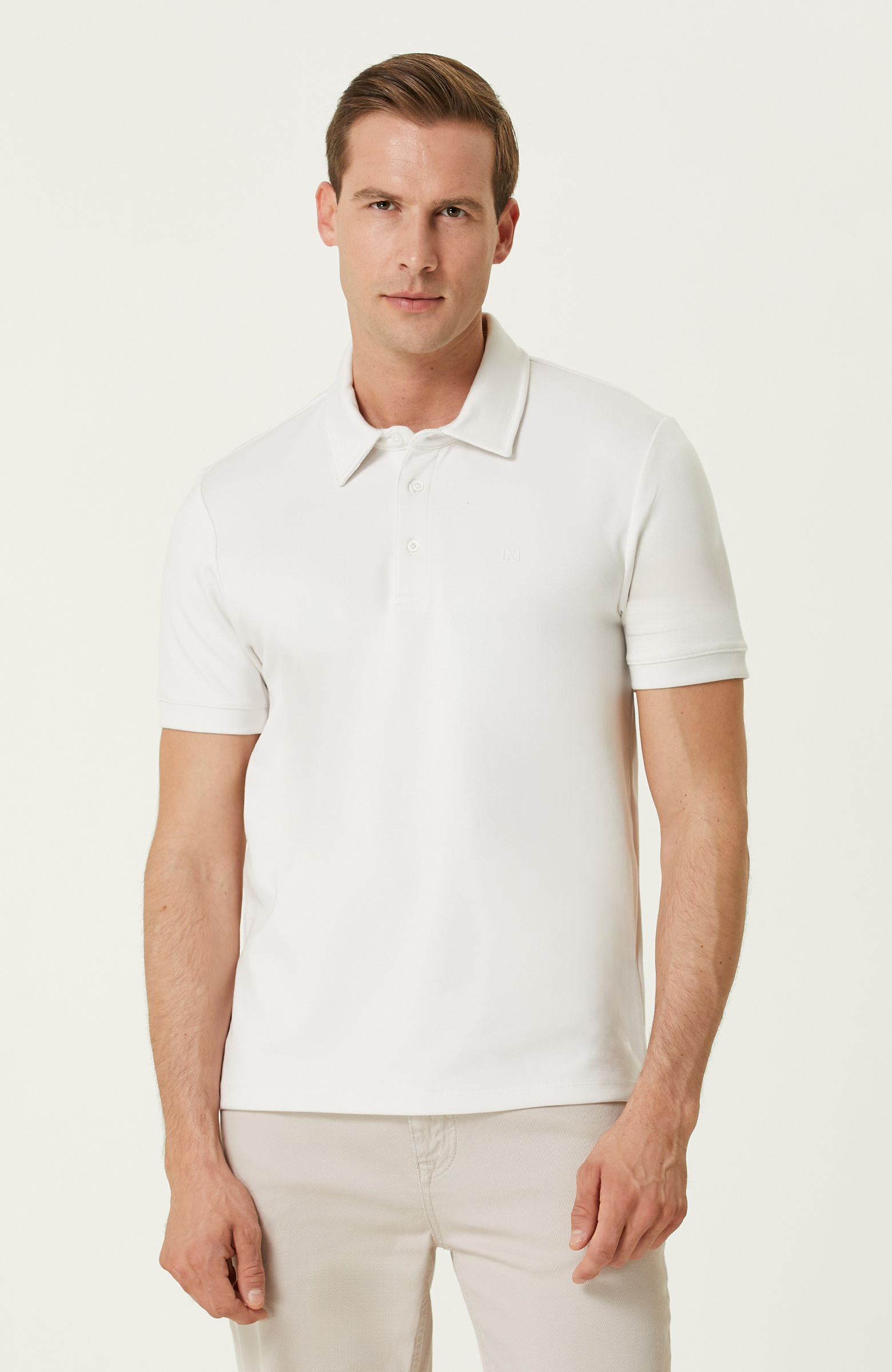 Ekru Polo Yaka T-shirt