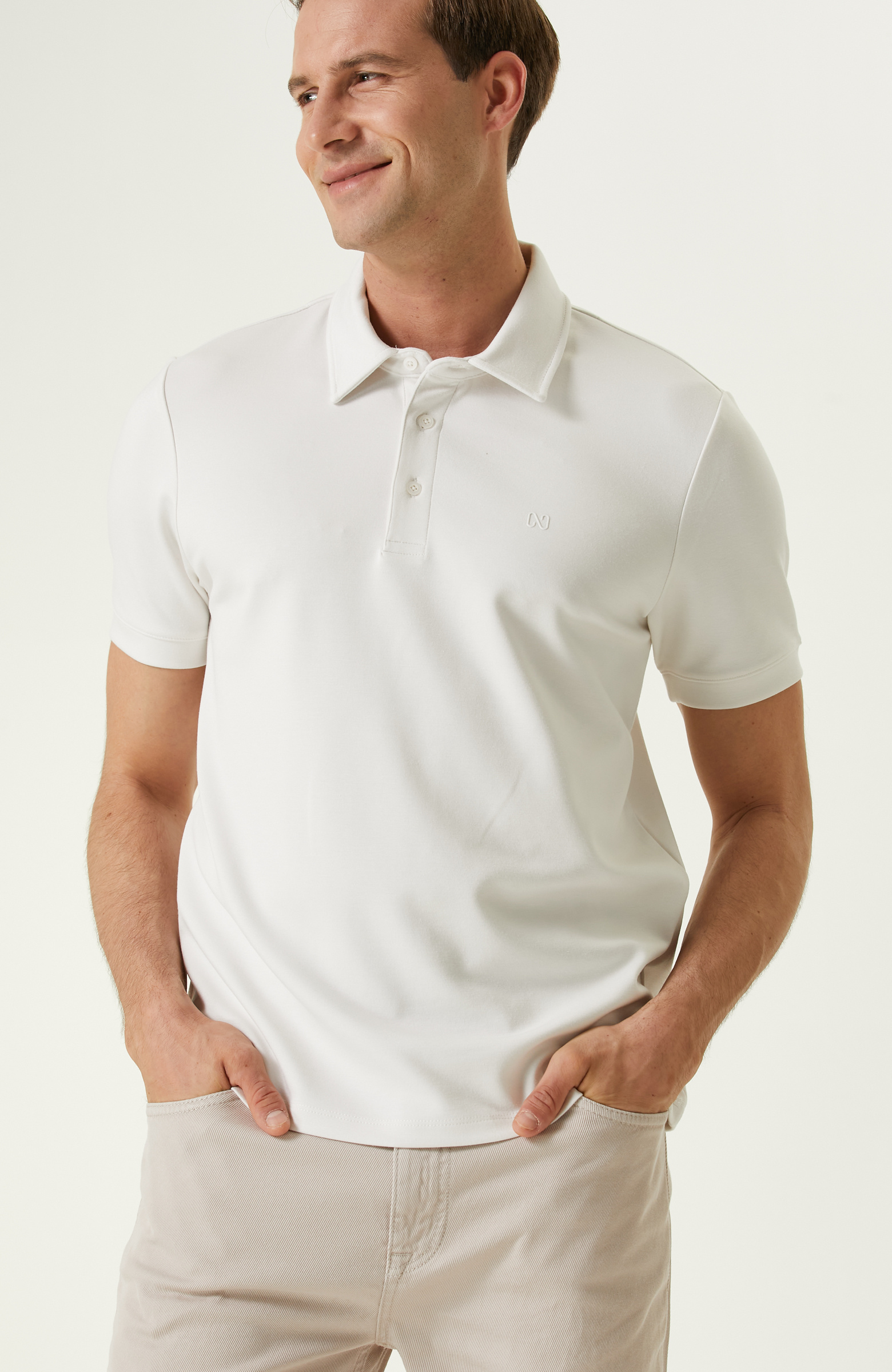 Ekru Polo Yaka T-shirt