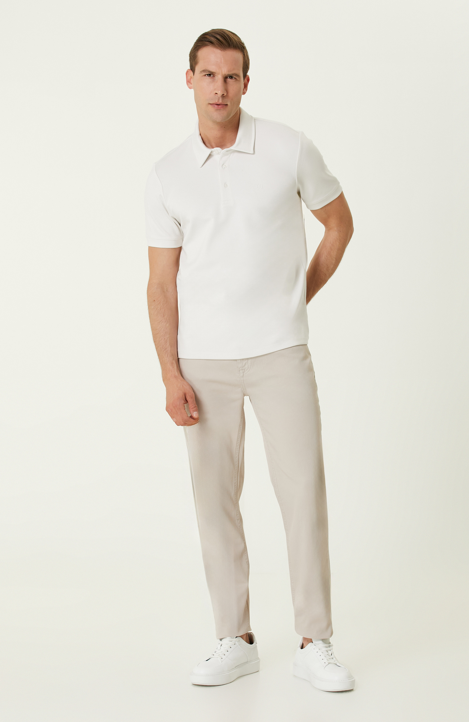 Ekru Polo Yaka T-shirt