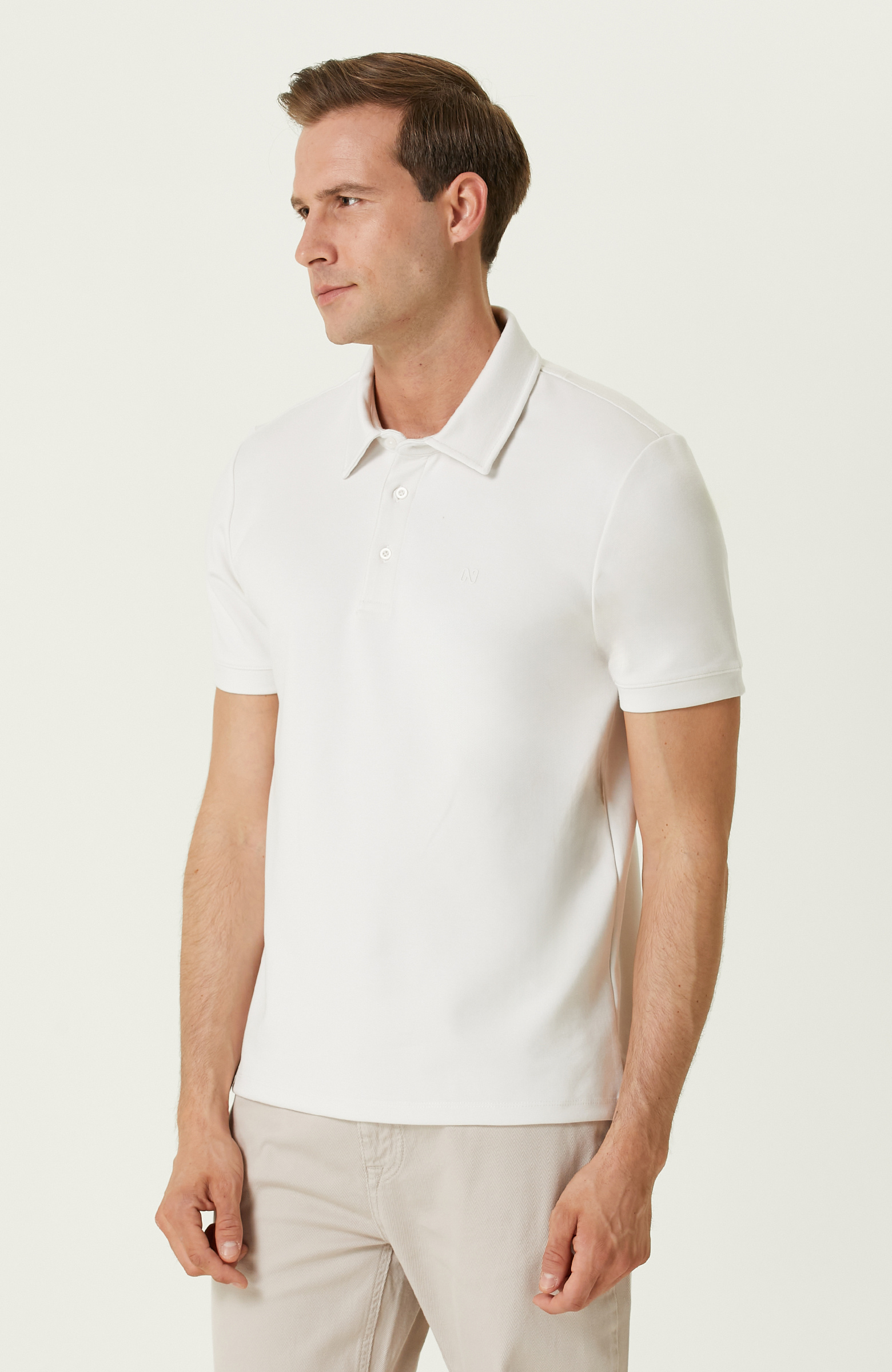 Ekru Polo Yaka T-shirt