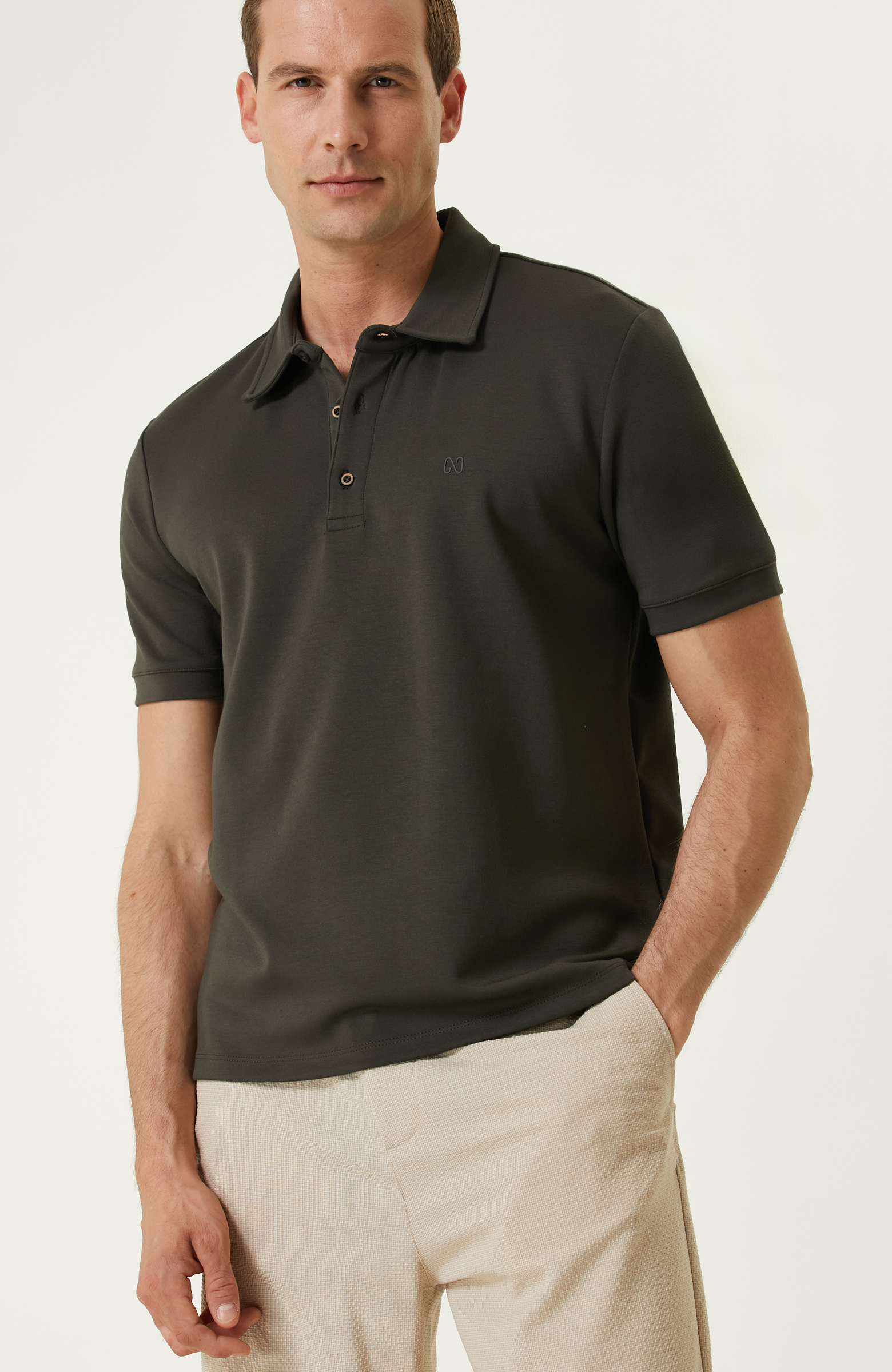 Haki Polo Yaka T-shirt