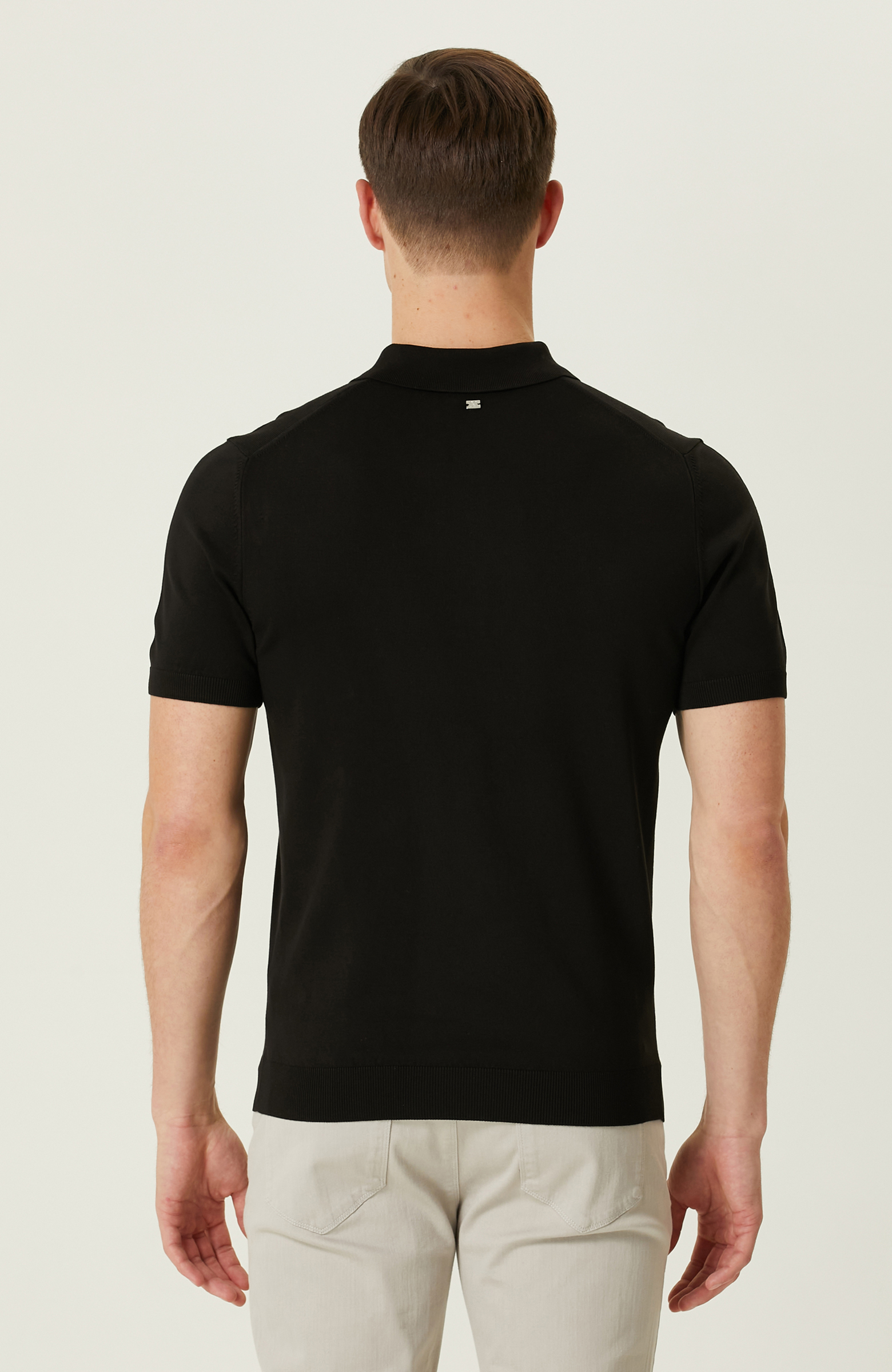 Siyah Polo Yaka Kazak