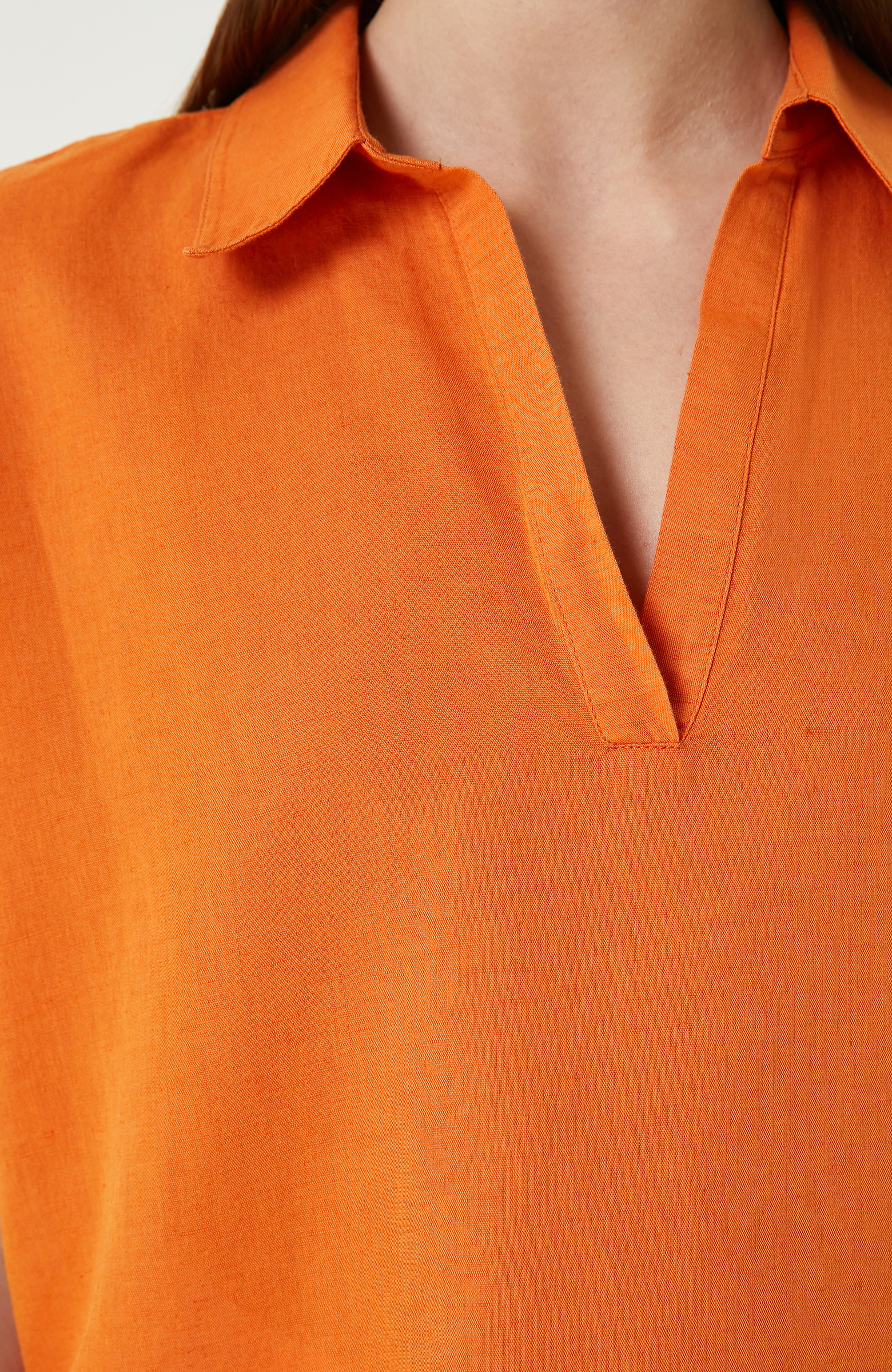 Turuncu Keten Mix Bluz