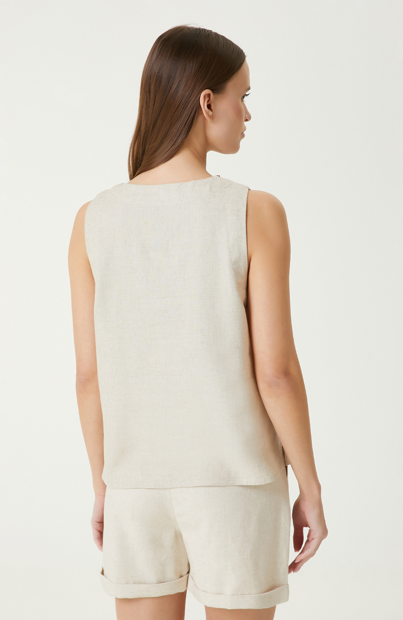 Naturel Keten Mix Bluz