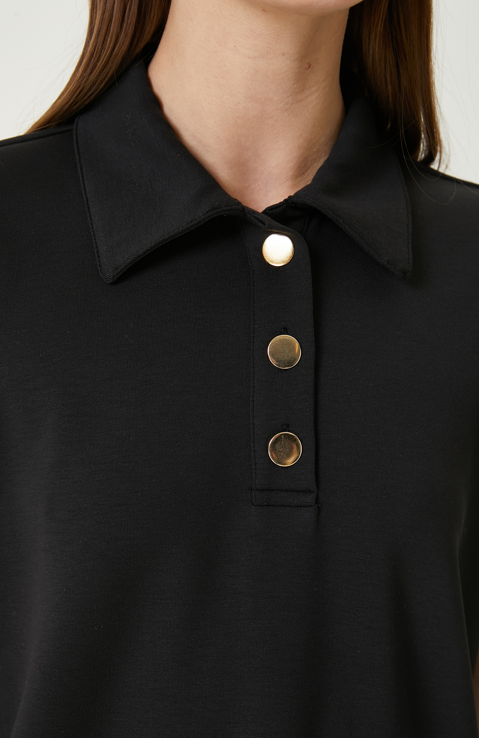 Siyah Kısa Kollu Sweatshirt