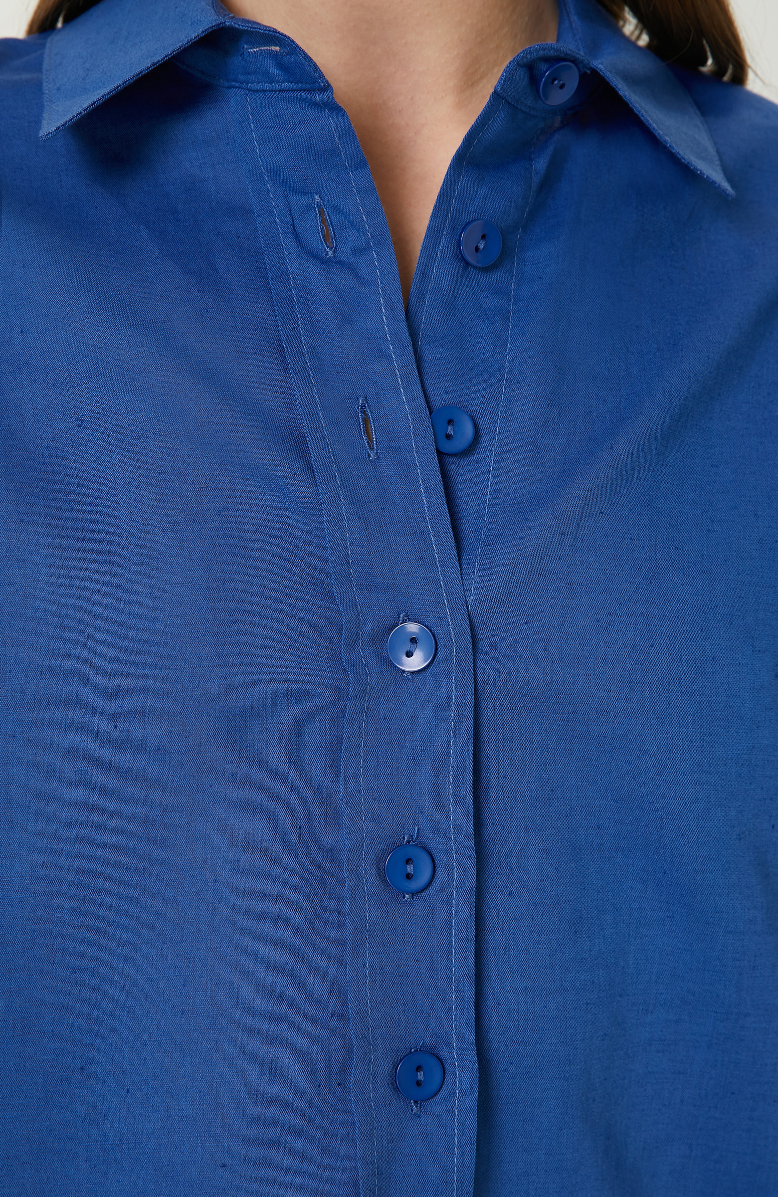 Saks Keten Mix Gömlek