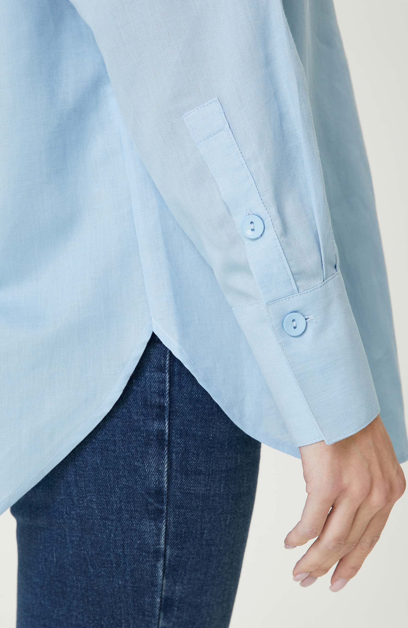 Mavi Keten Mix Gömlek