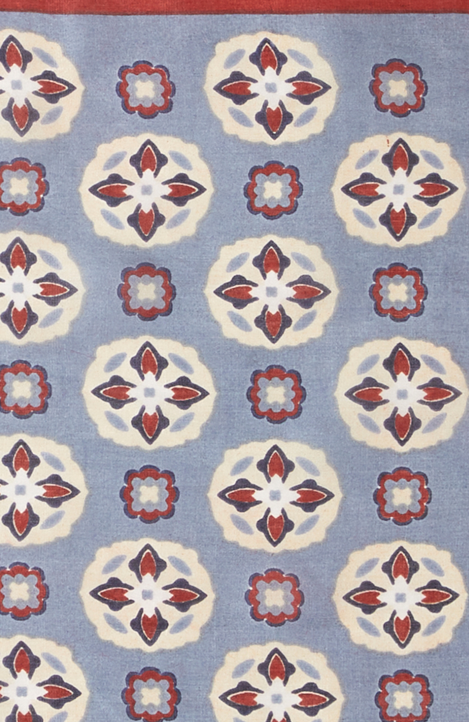 Mavi Desenli İpek Poşet Mendil