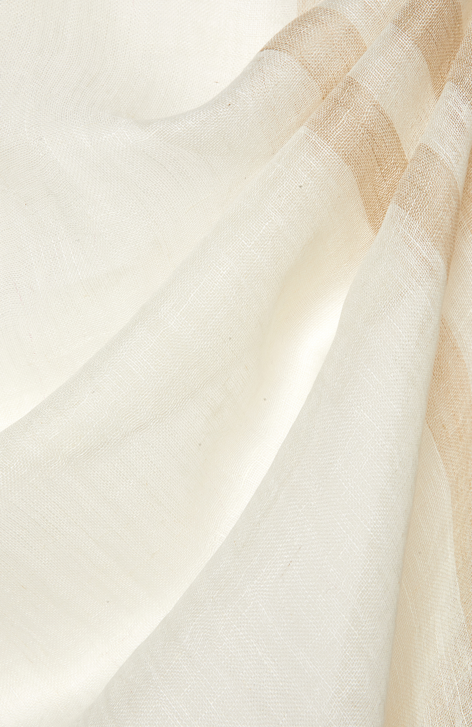 Bej Desenli Kadın Keten Şal