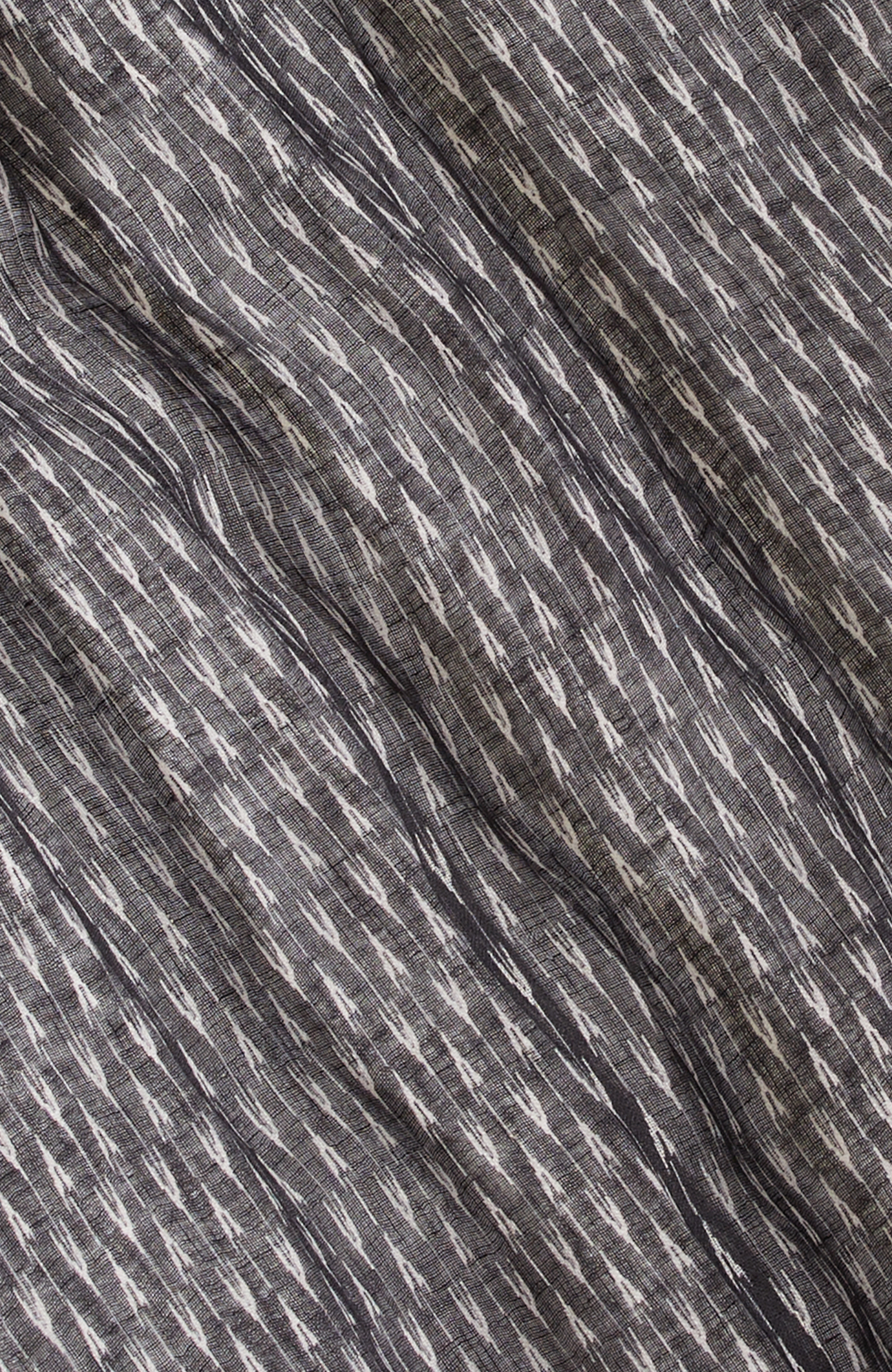 Lacivert Desenli Unisex Keten Şal