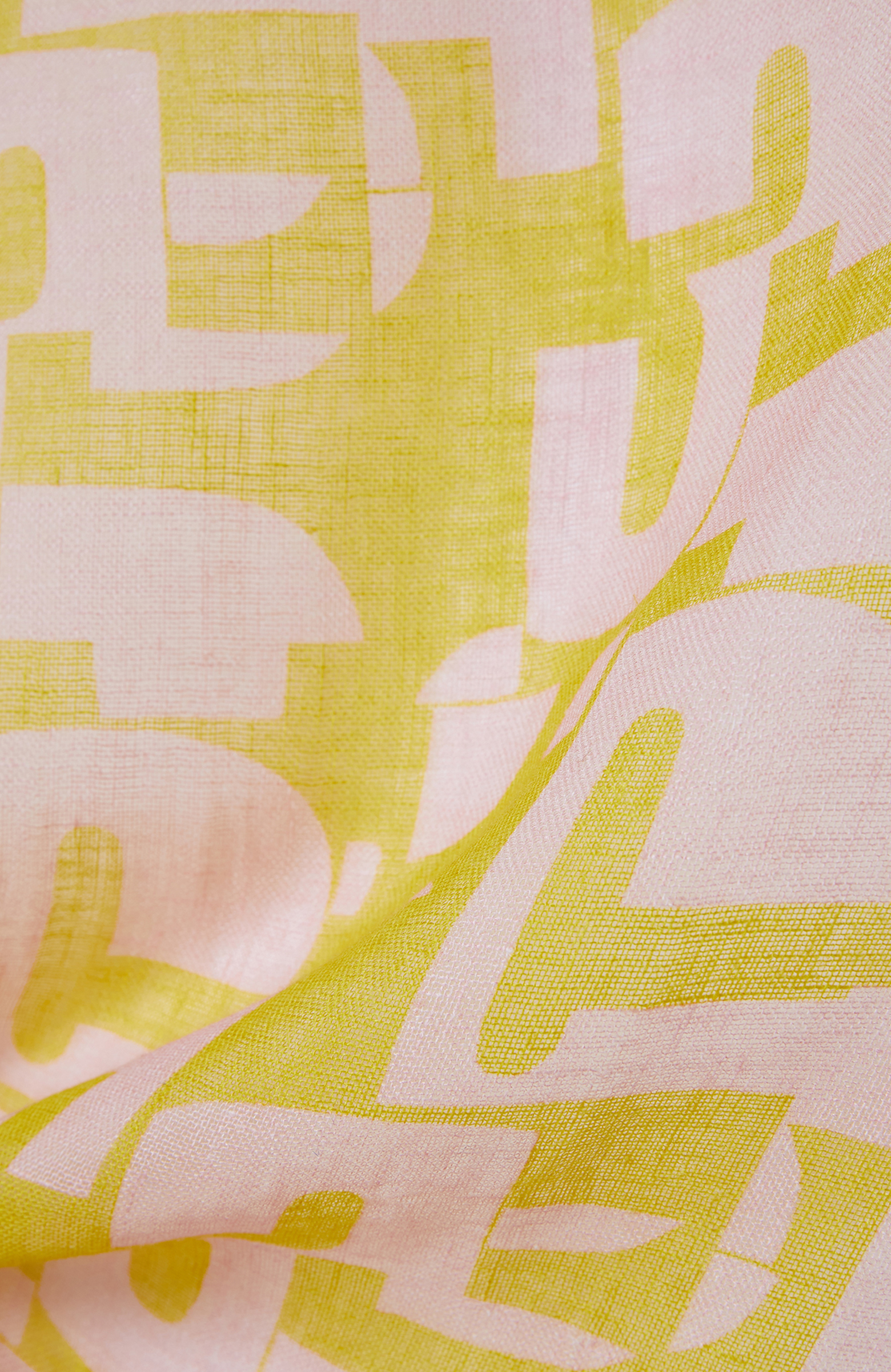 Pembe Desenli Kadın Keten Şal