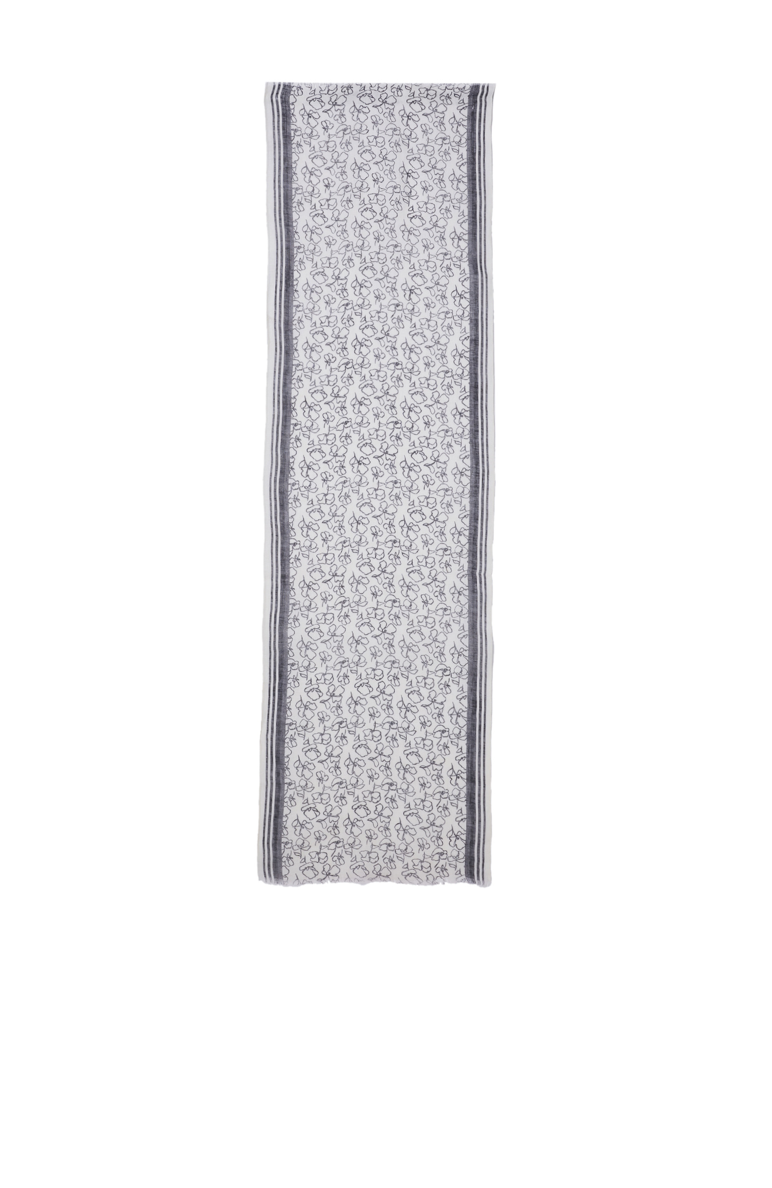 Siyah Beyaz Kadın Keten Şal