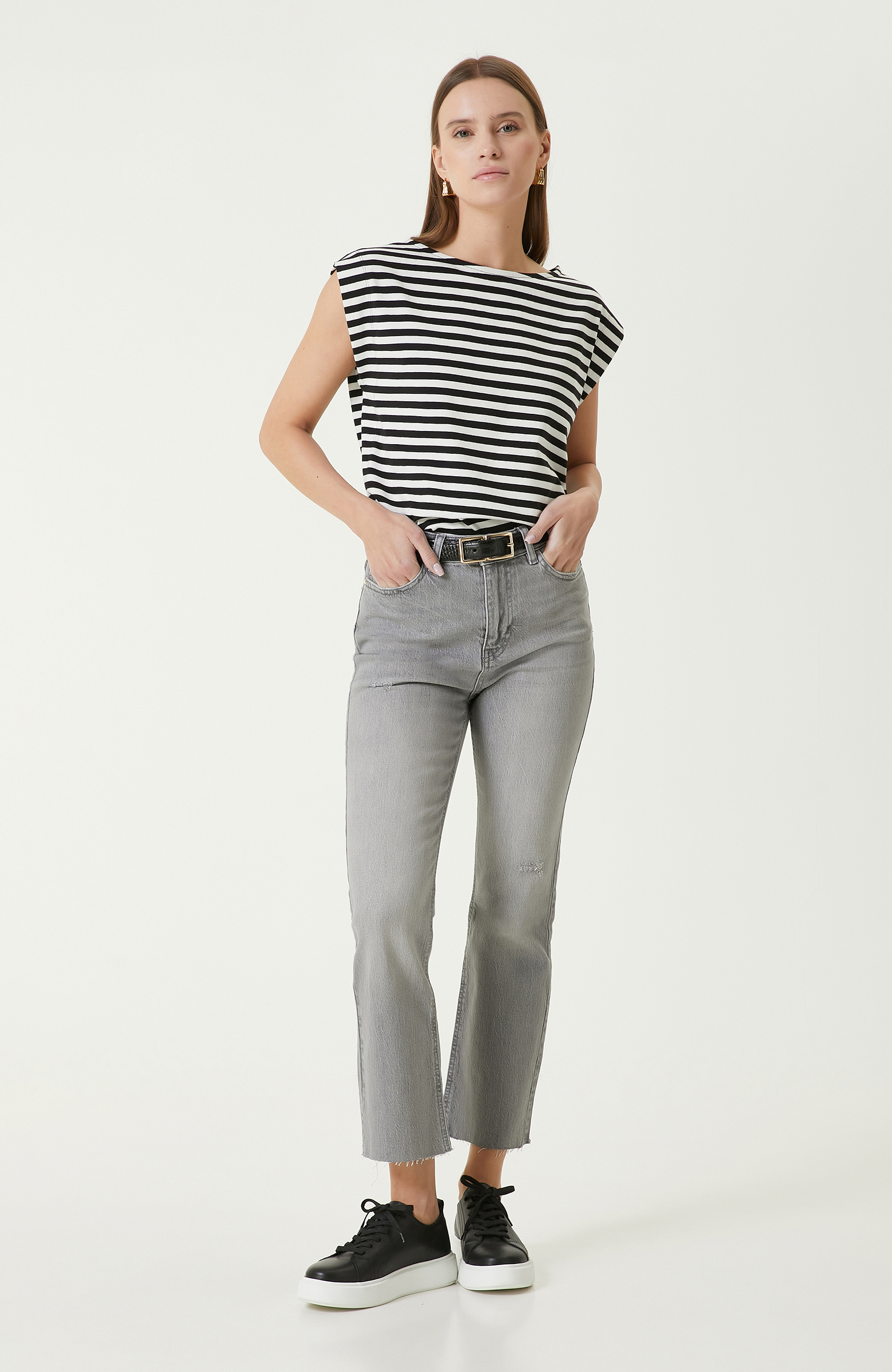 Açık Gri Denim Pantolon