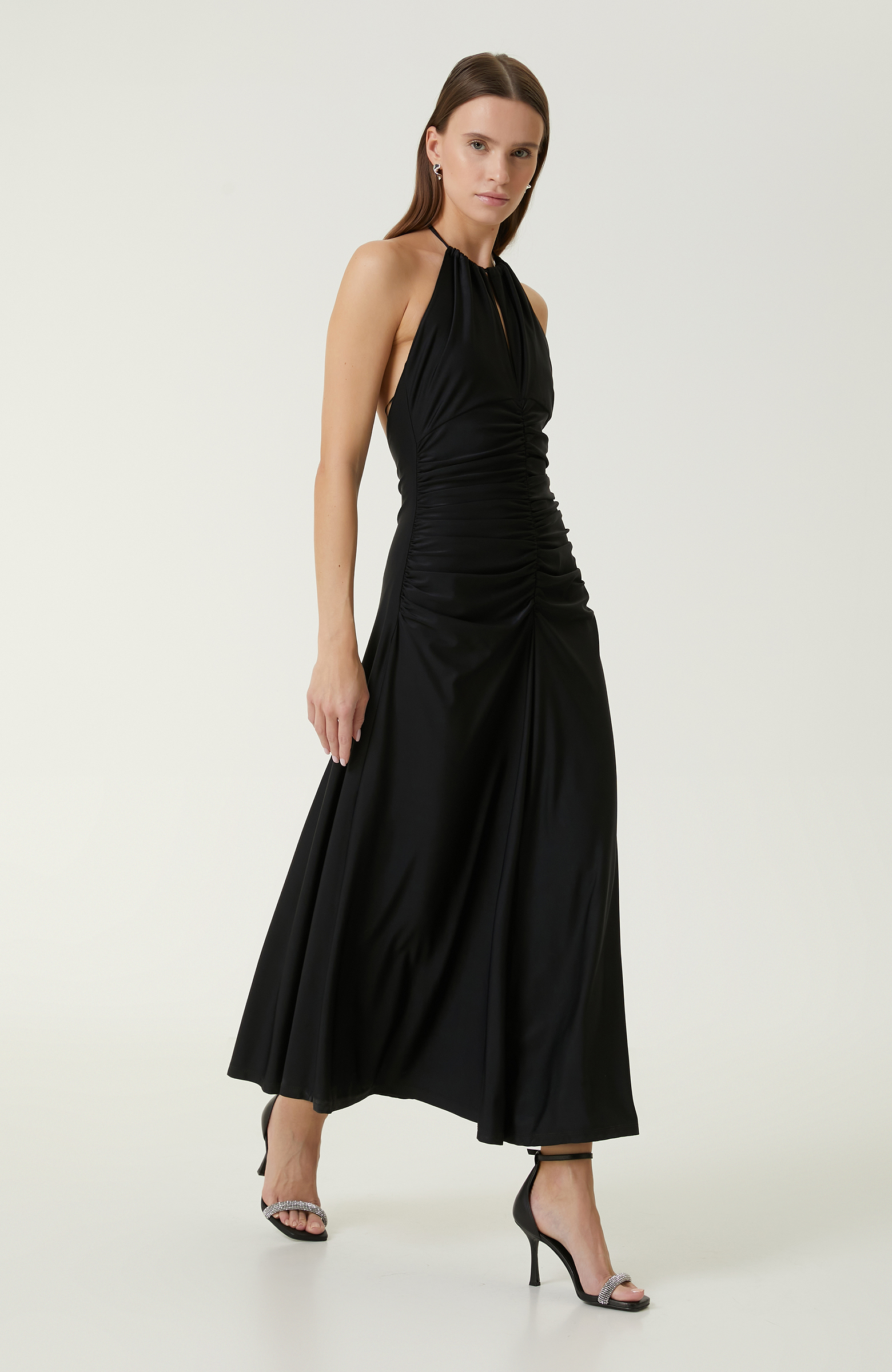 Siyah Maksi Boy Elbise