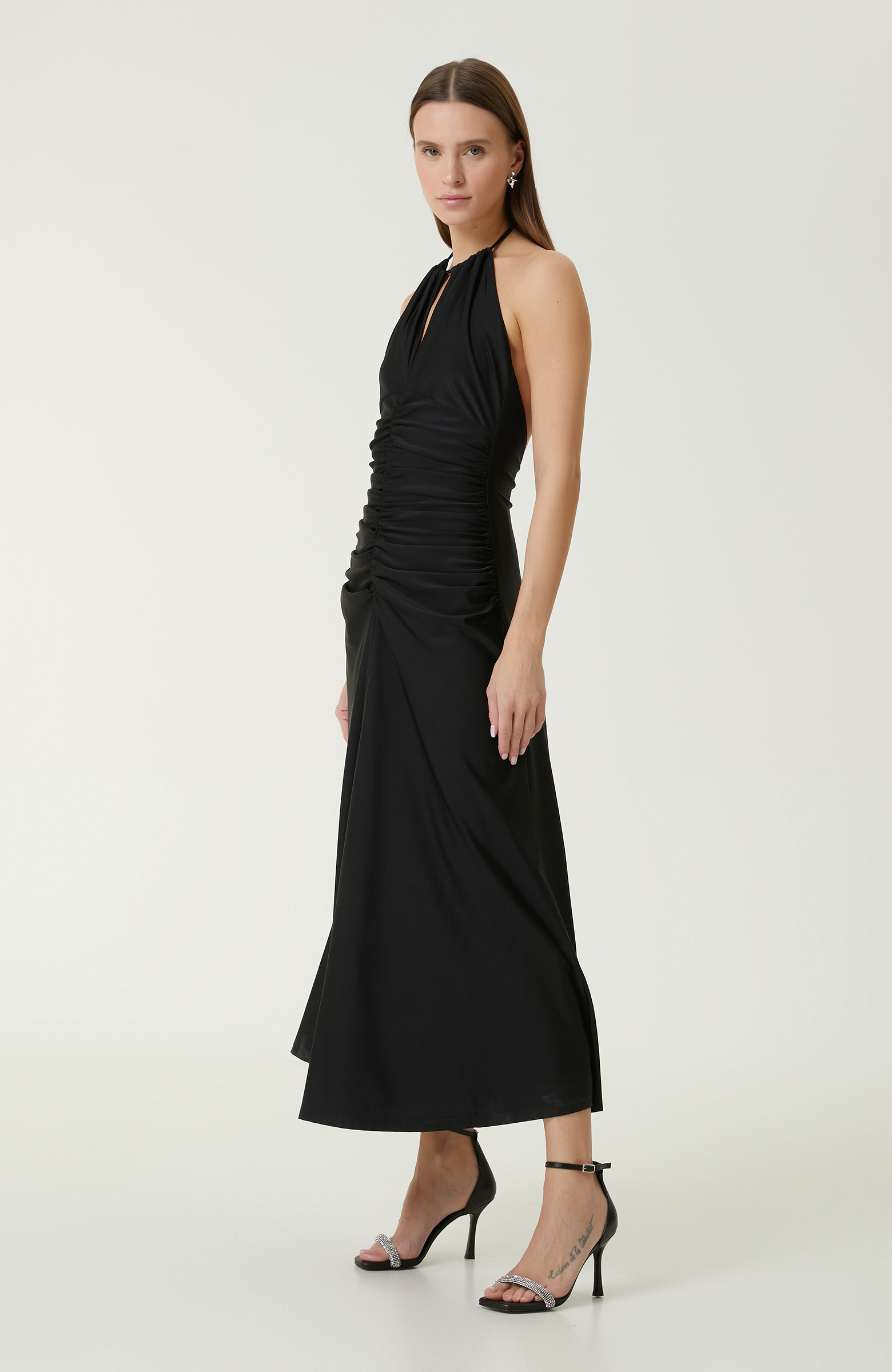 Siyah Maksi Boy Elbise