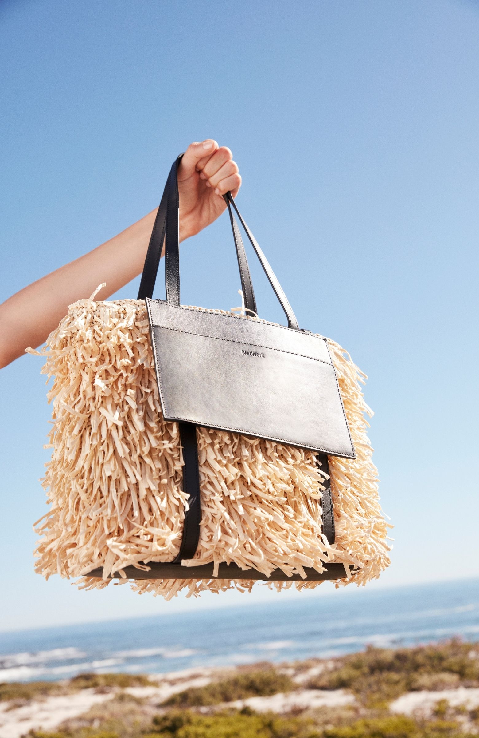 Bej Kadın Hasır Çanta