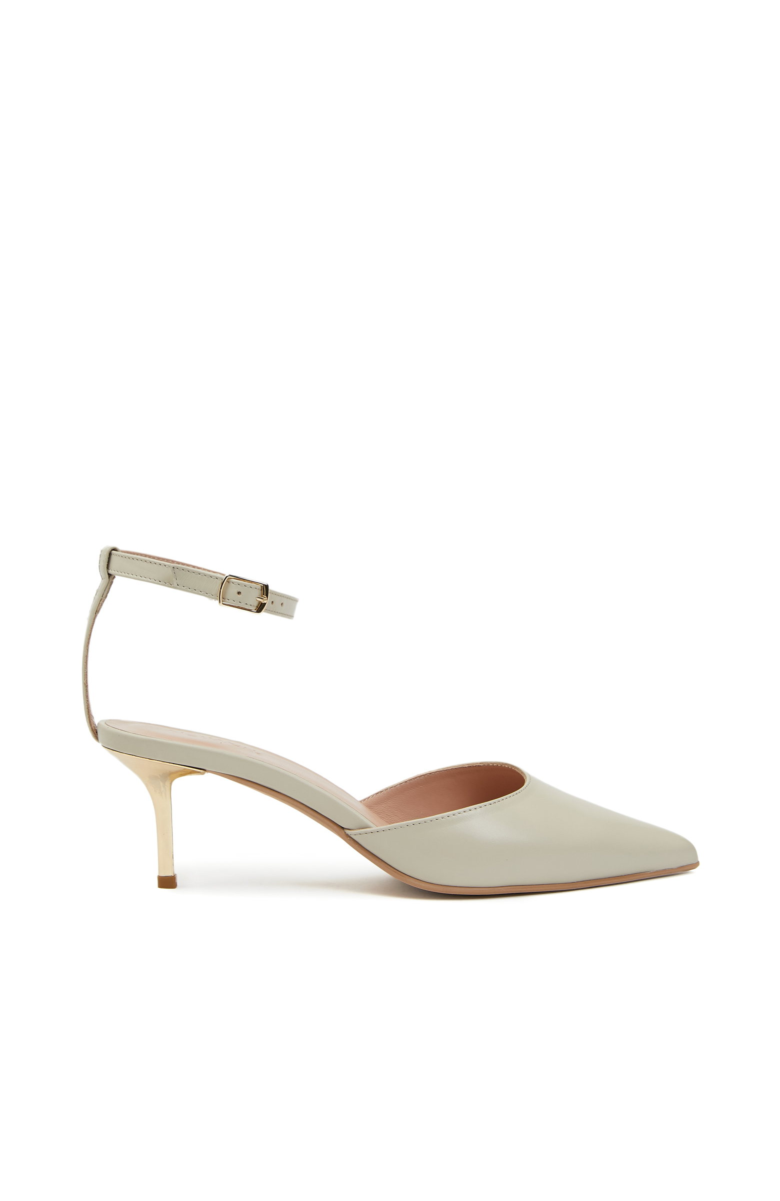 Krem Kadın Deri Topuklu Ayakkabı