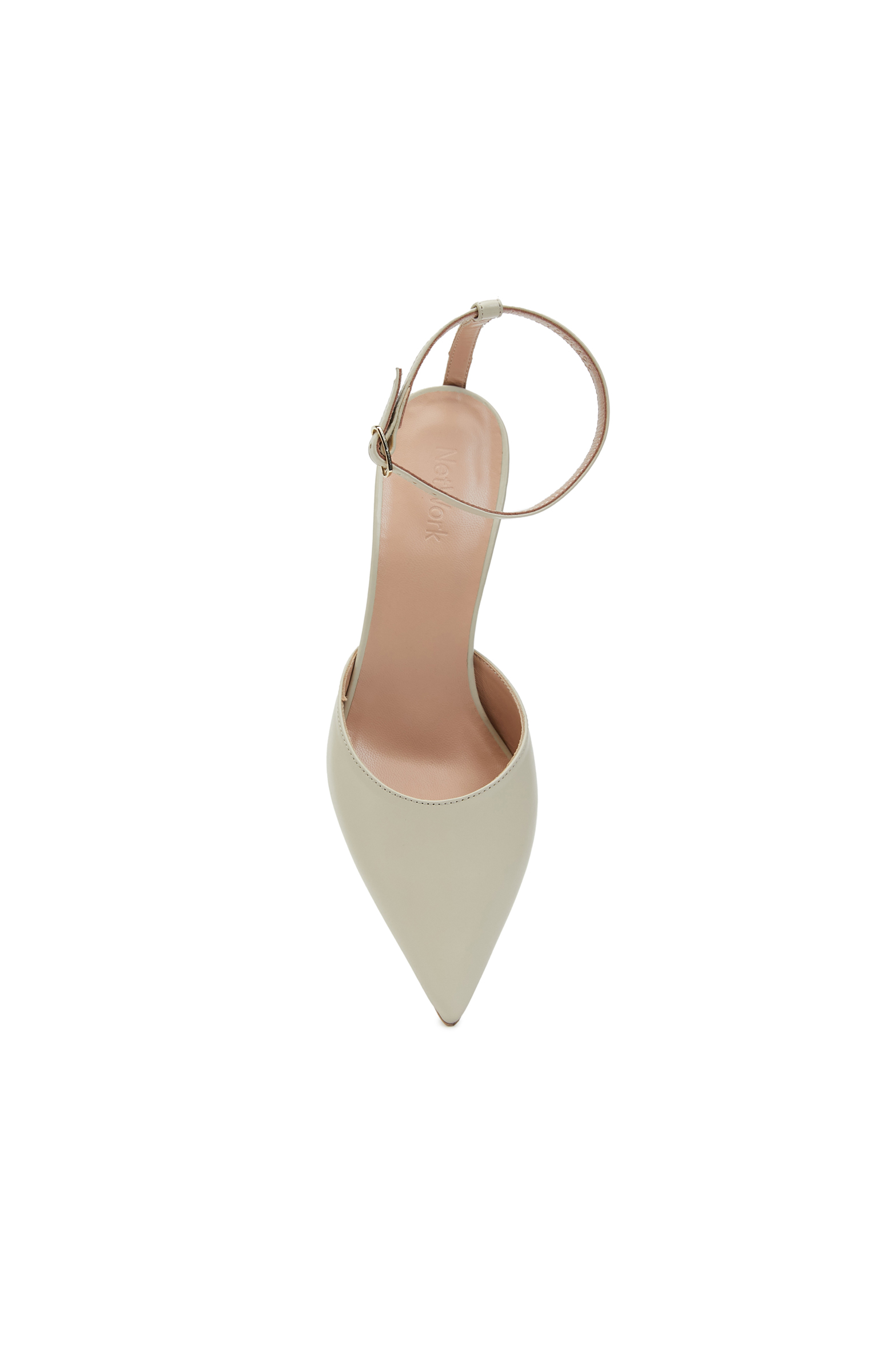 Krem Kadın Deri Topuklu Ayakkabı