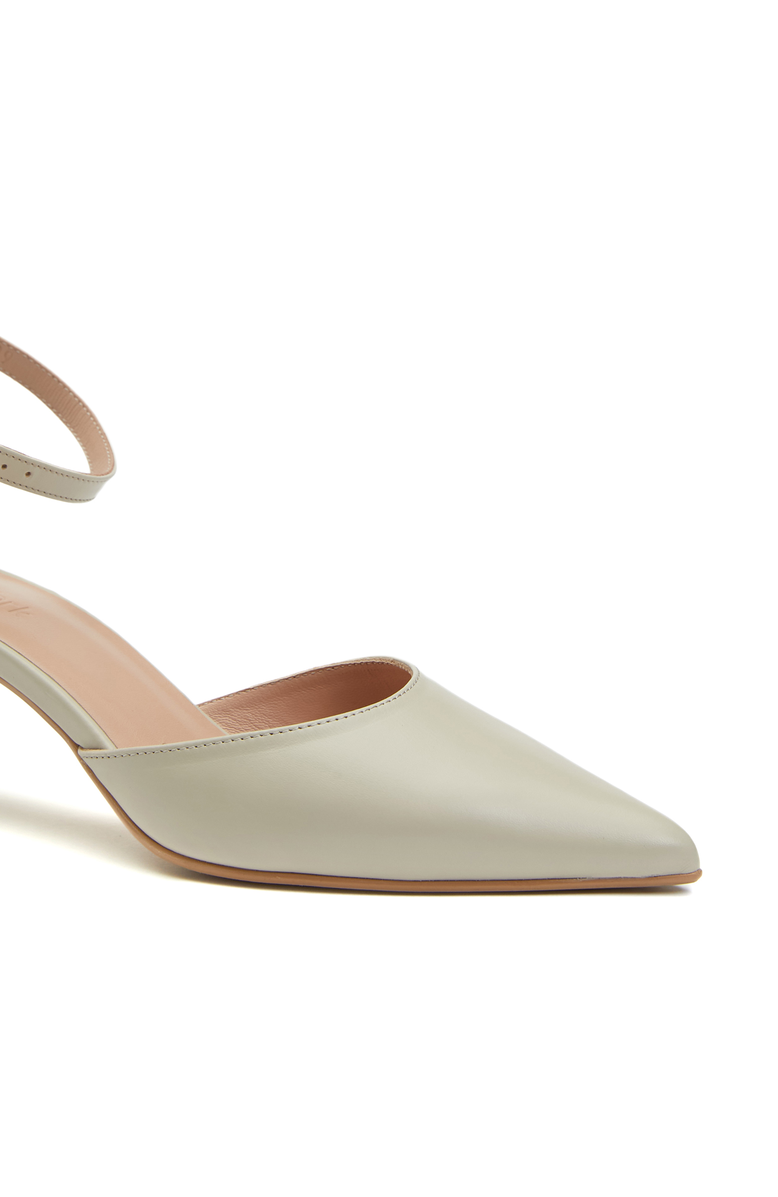 Krem Kadın Deri Topuklu Ayakkabı