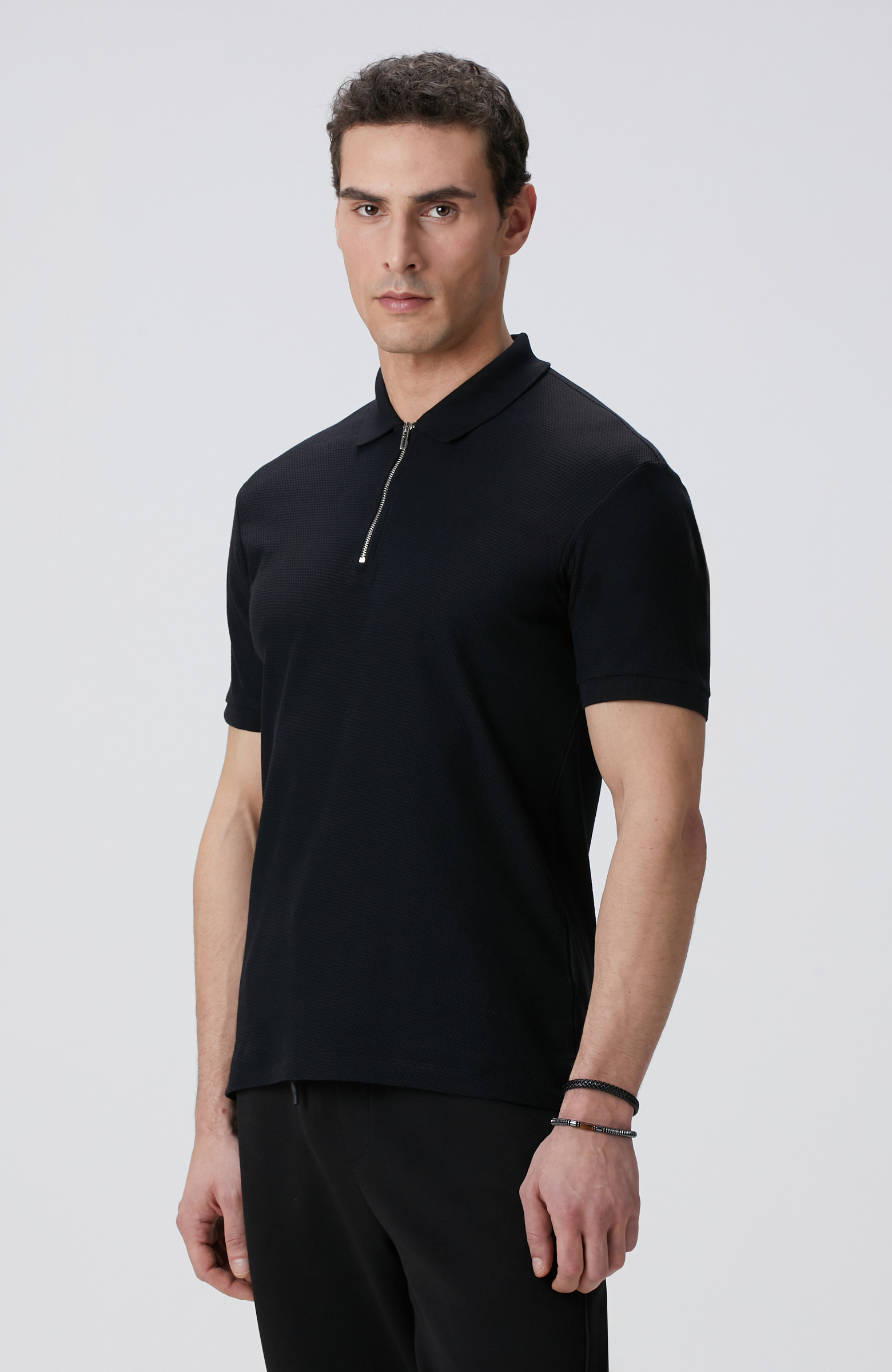 Siyah Polo Yaka T-shirt
