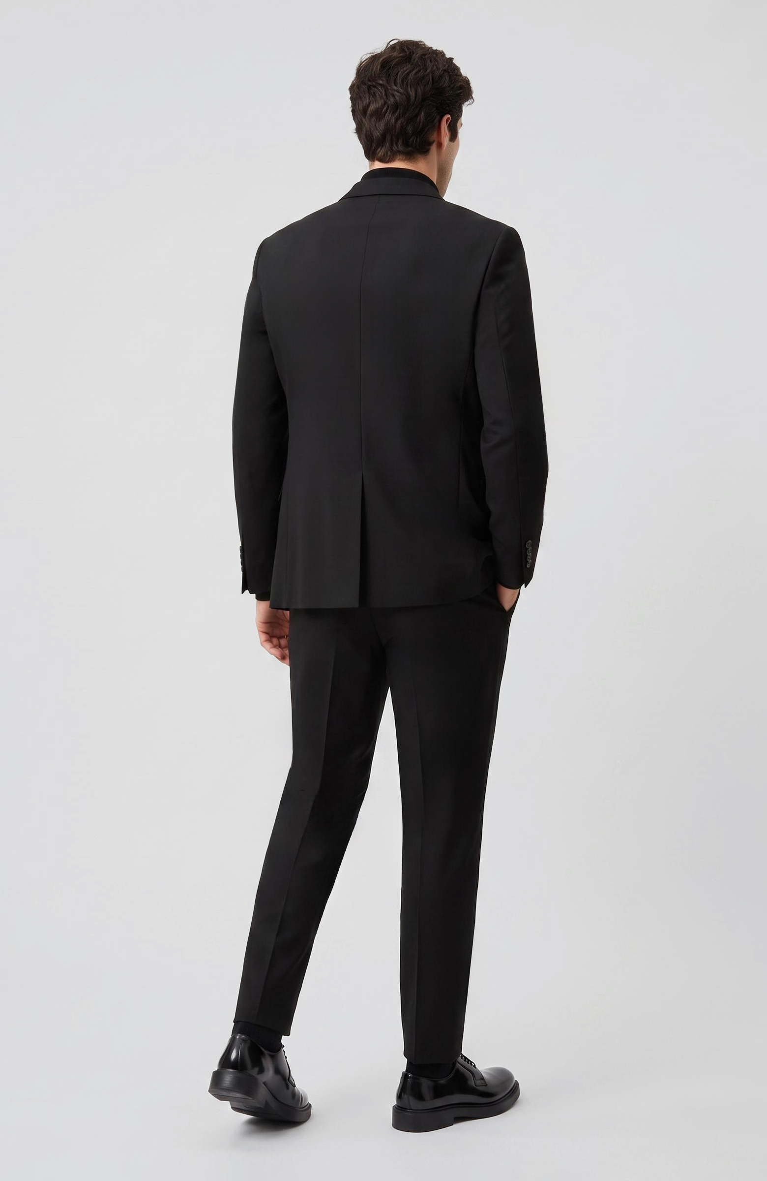 Black Wool Blend Suit