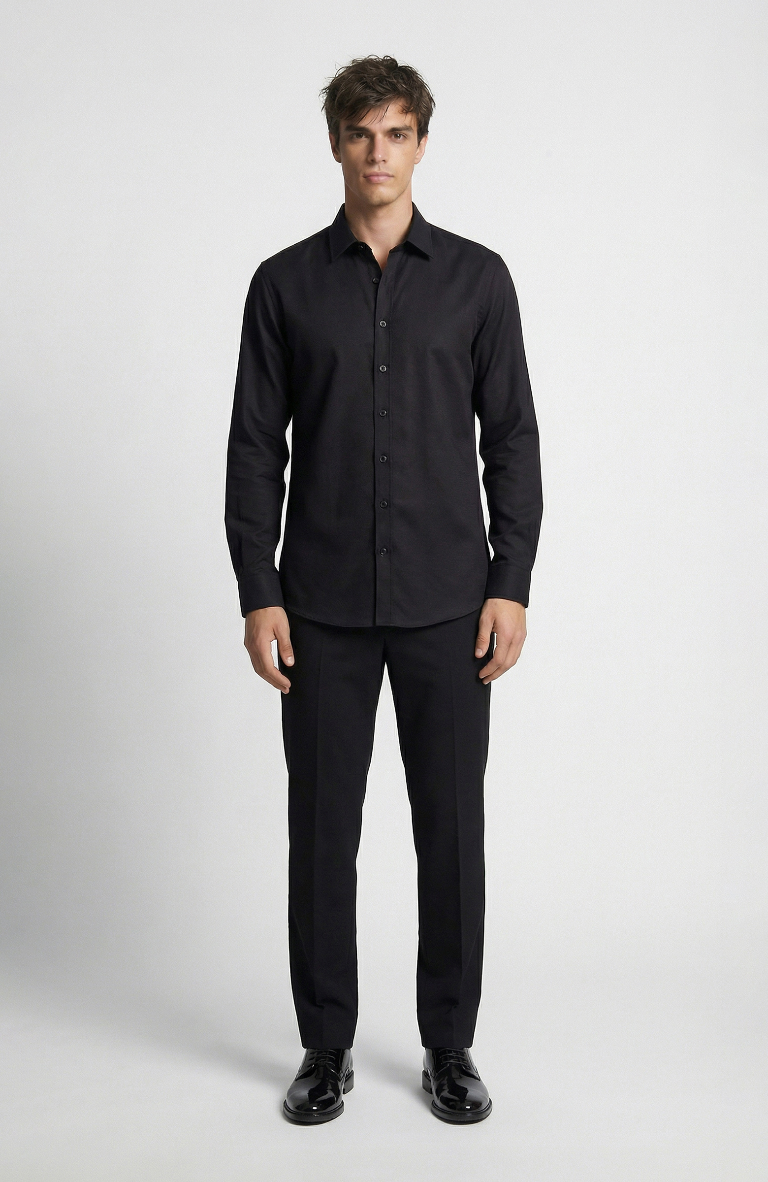 Black Wool Blend Pants