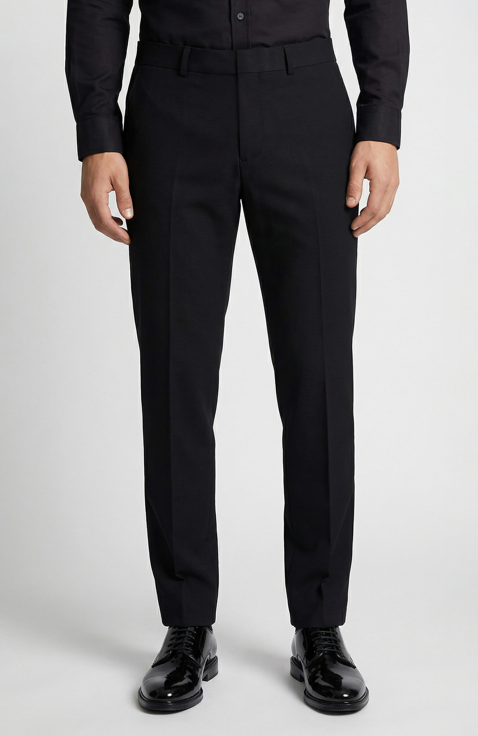 Black Wool Blend Pants