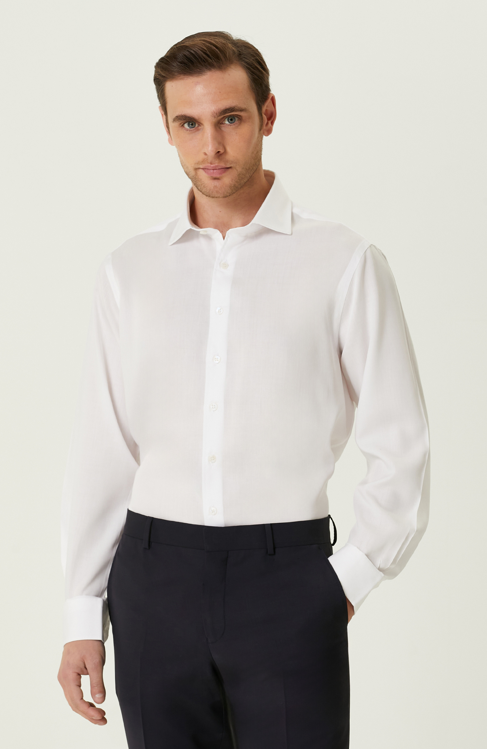 Non-Iron Beyaz Gömlek