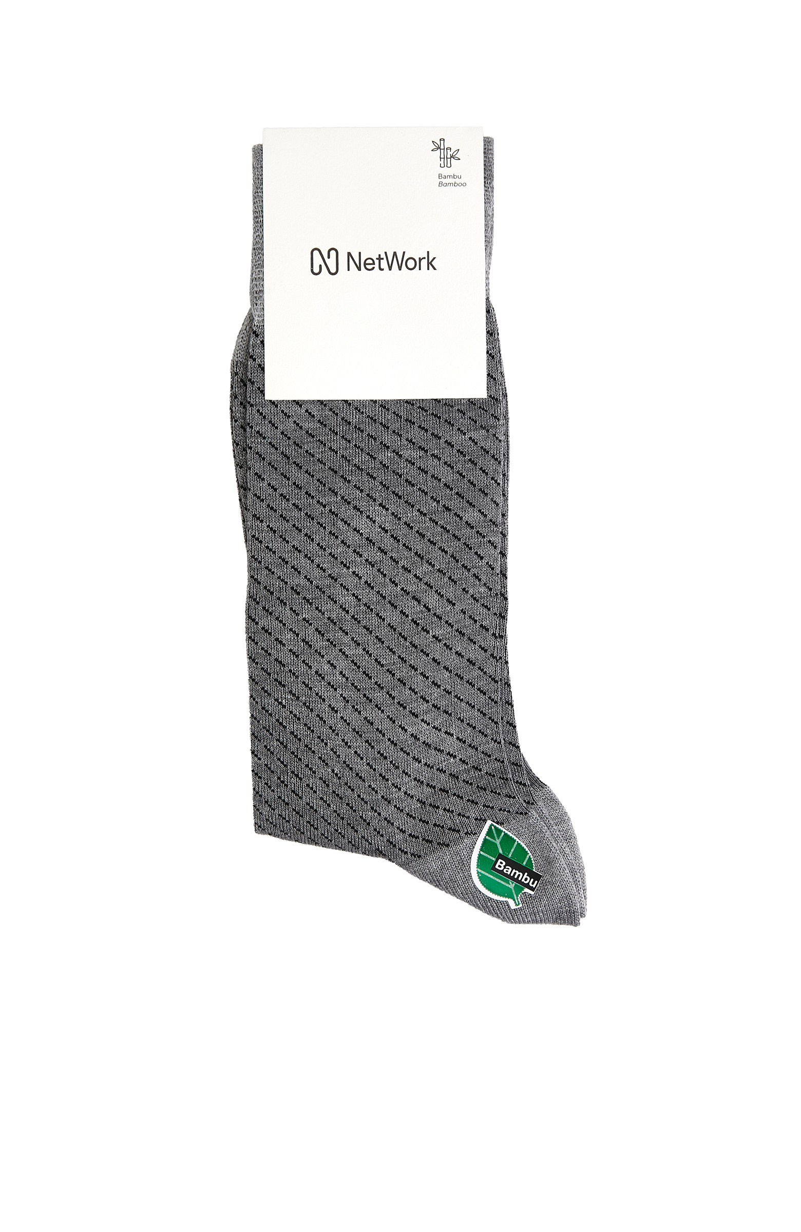 Gri Siyah Erkek Bambu Çorap