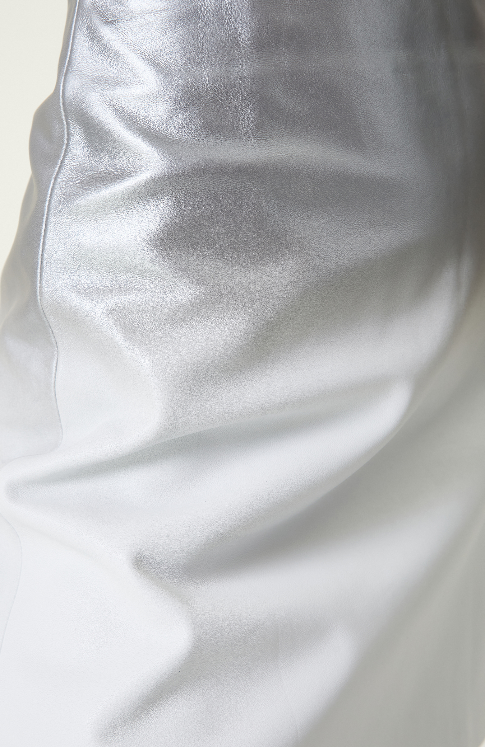 Silver Desenli Deri Etek