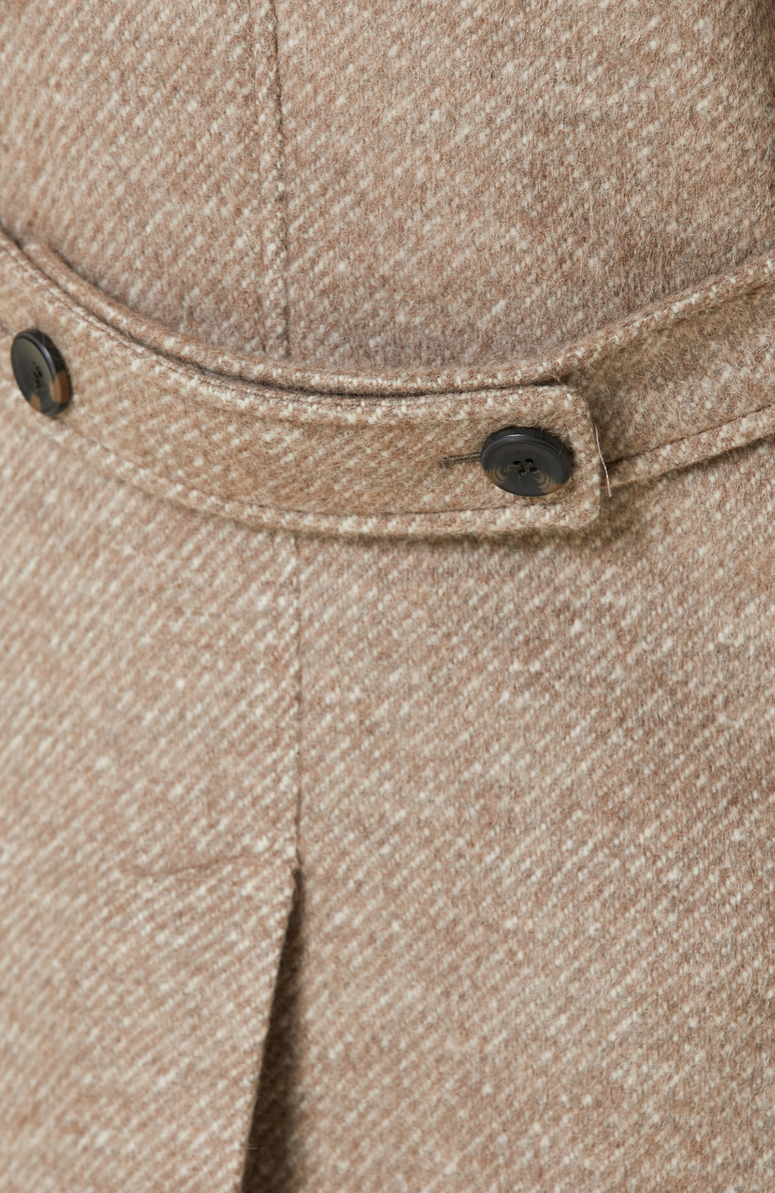 Bej Zegna Kumaştan Üretilmiş Limited Yün-Laşmir Karışımlı Palto