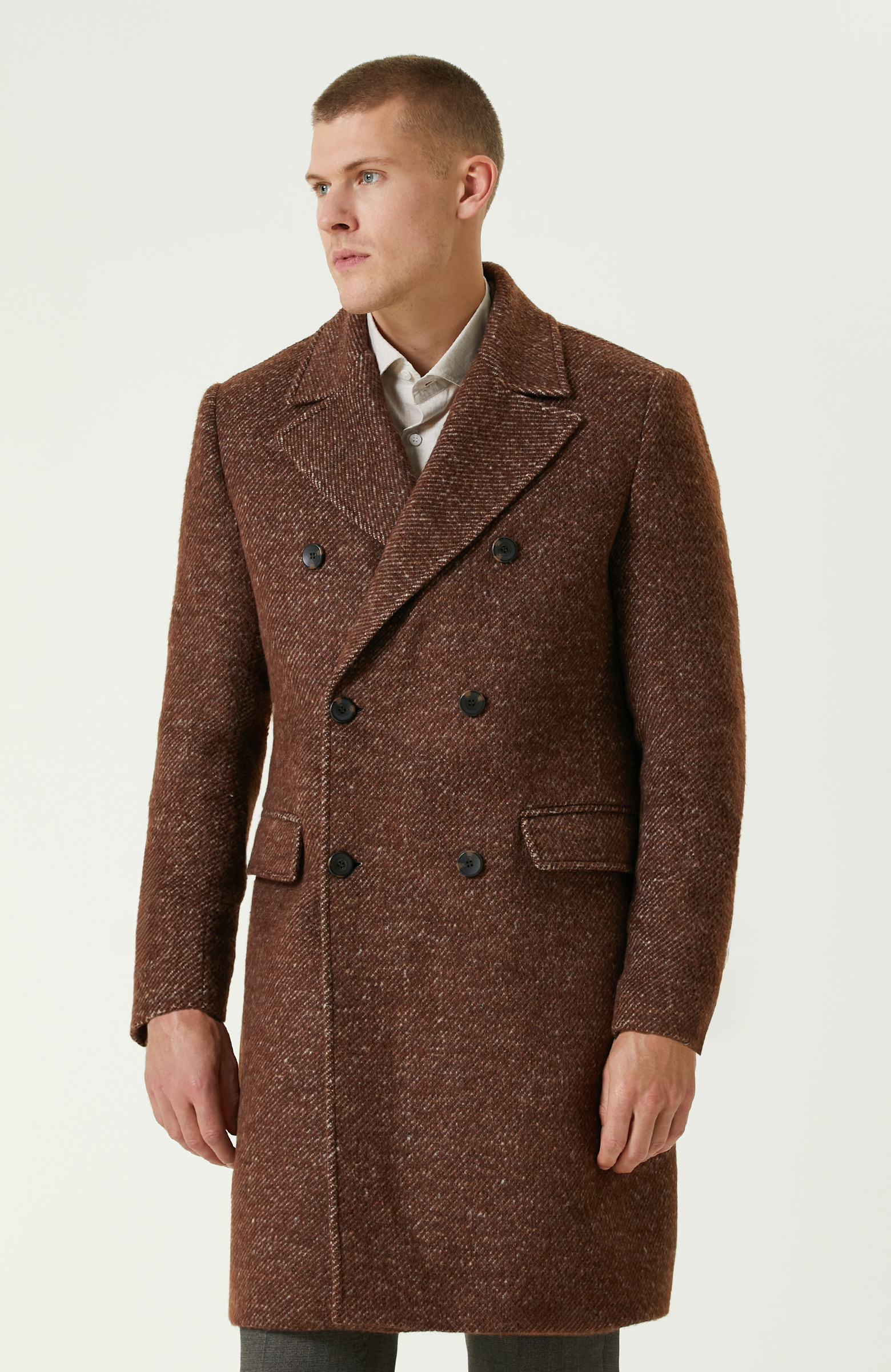 Karamel Zegna Kumaştan Üretilmiş Limited Yün-Laşmir Karışımlı Palto