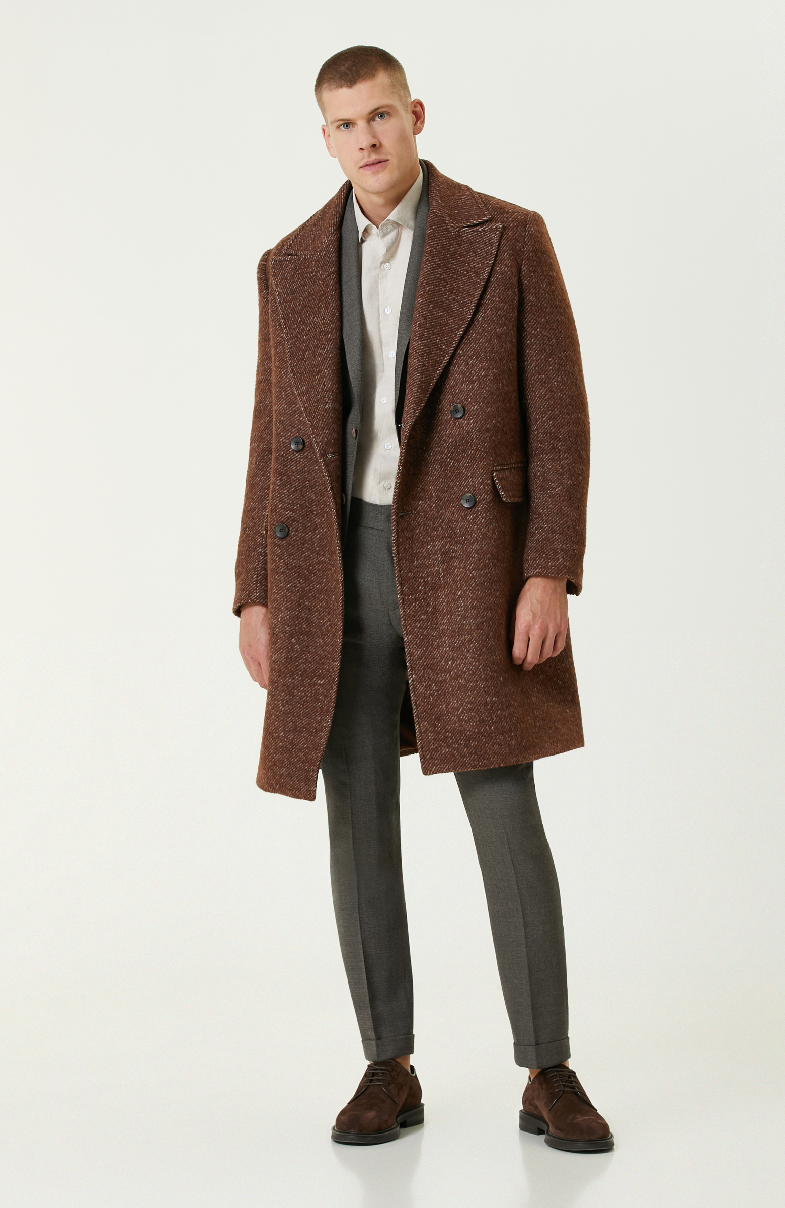 Karamel Zegna Kumaştan Üretilmiş Limited Yün-Laşmir Karışımlı Palto