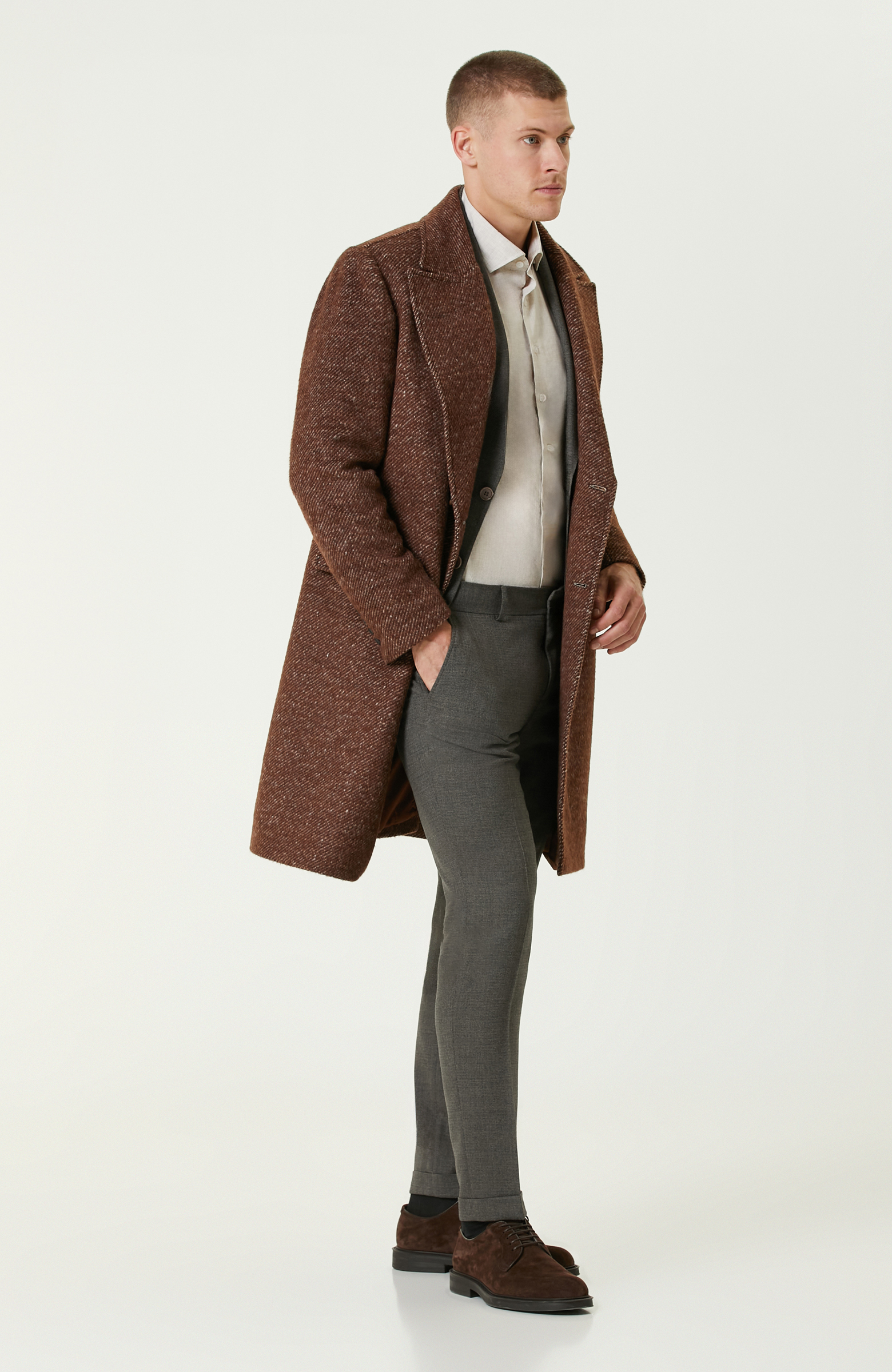 Karamel Zegna Kumaştan Üretilmiş Limited Yün-Laşmir Karışımlı Palto