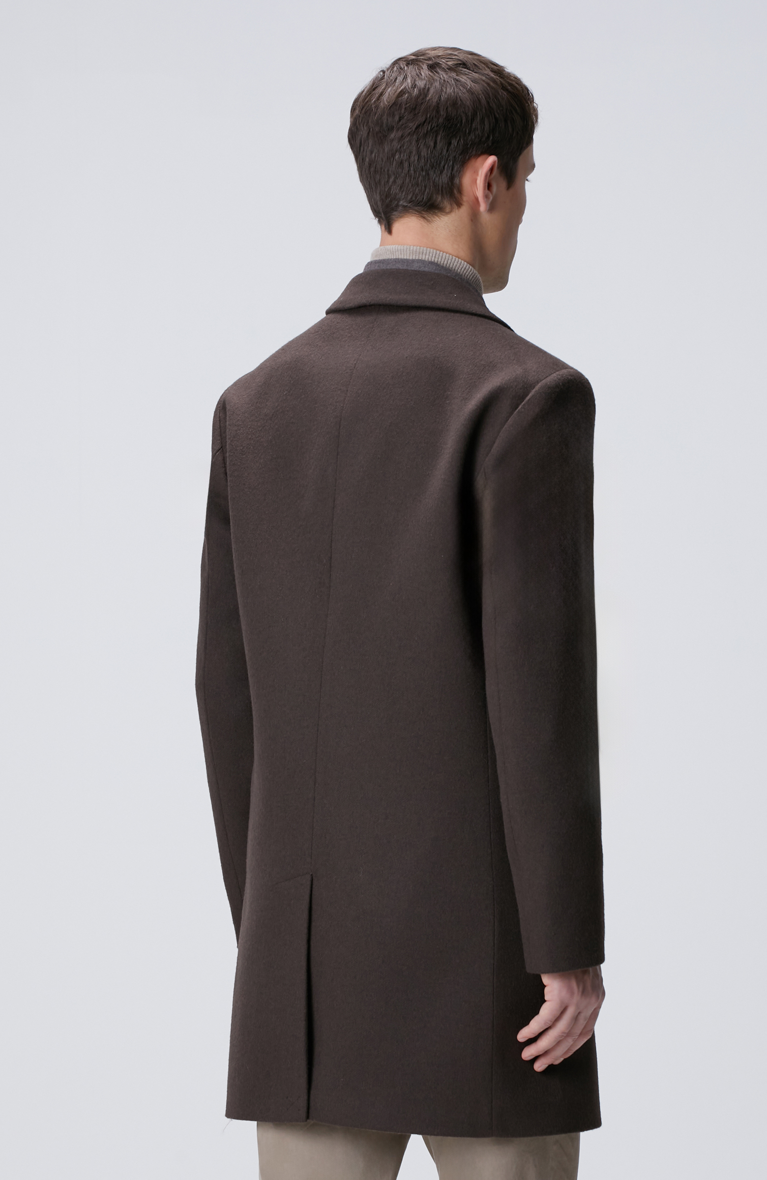 Acı Kahve Yün Karışımlı Palto