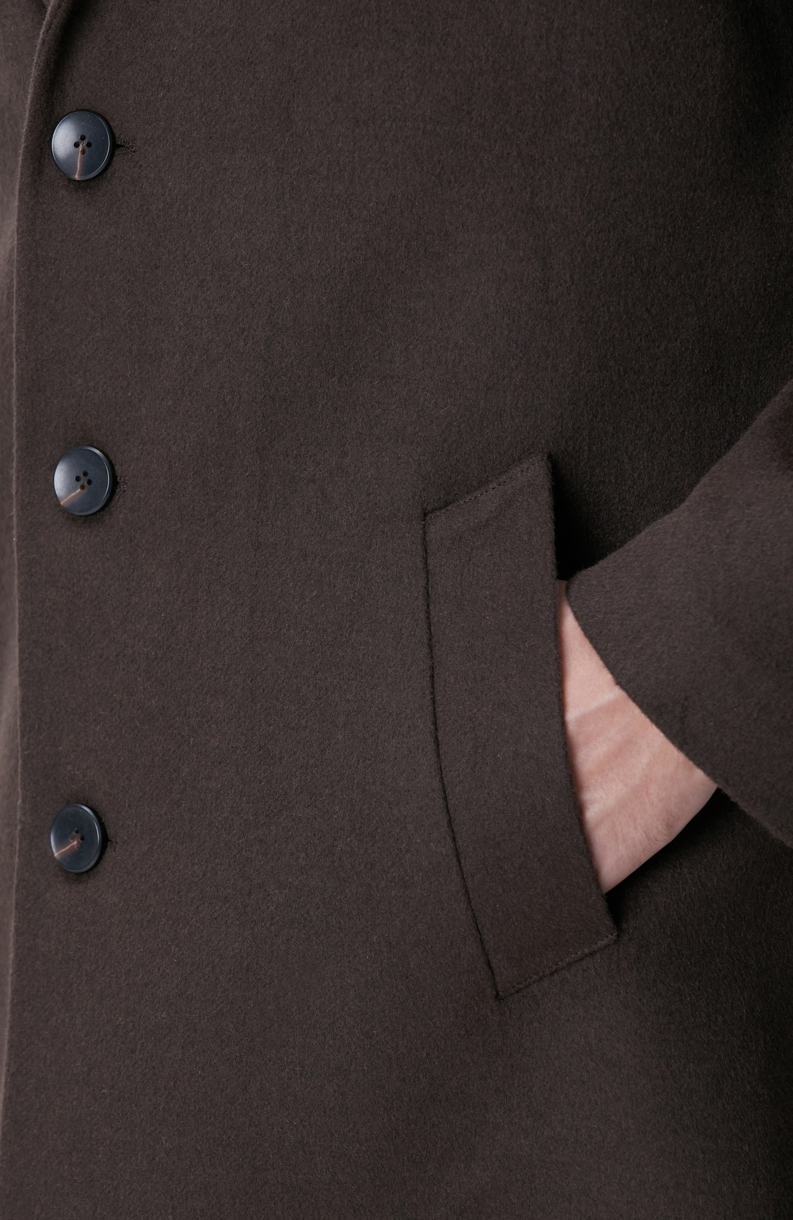 Acı Kahve Yün Karışımlı Palto