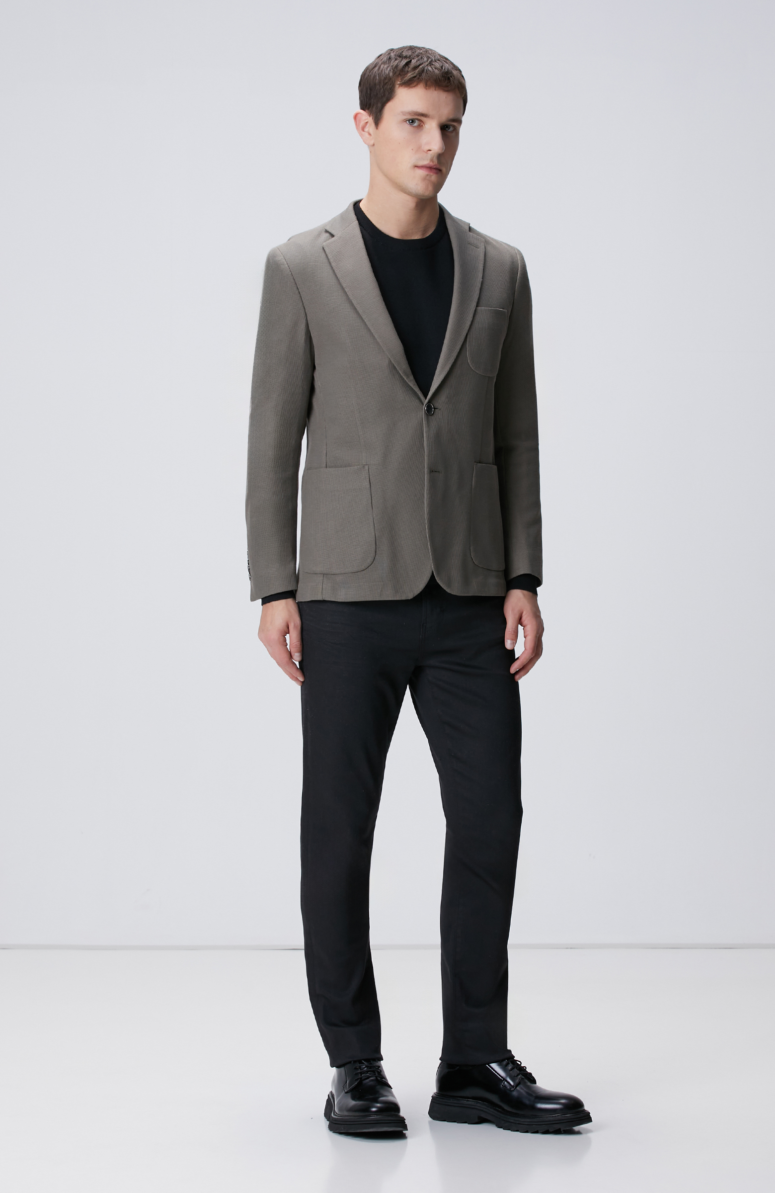 Siyah Yün Karışımlı Kazak