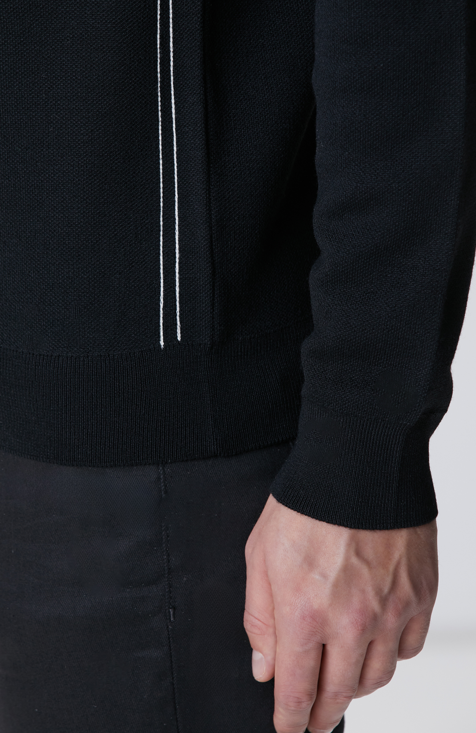 Siyah Yün Karışımlı Kazak