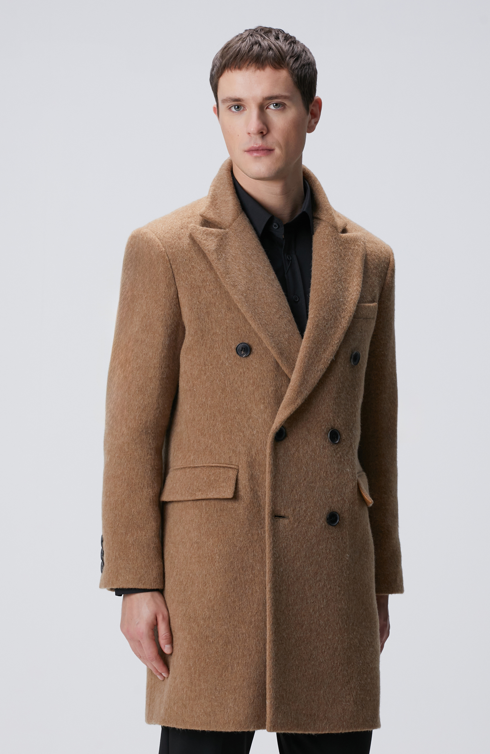 Camel Yün Karışımlı Palto