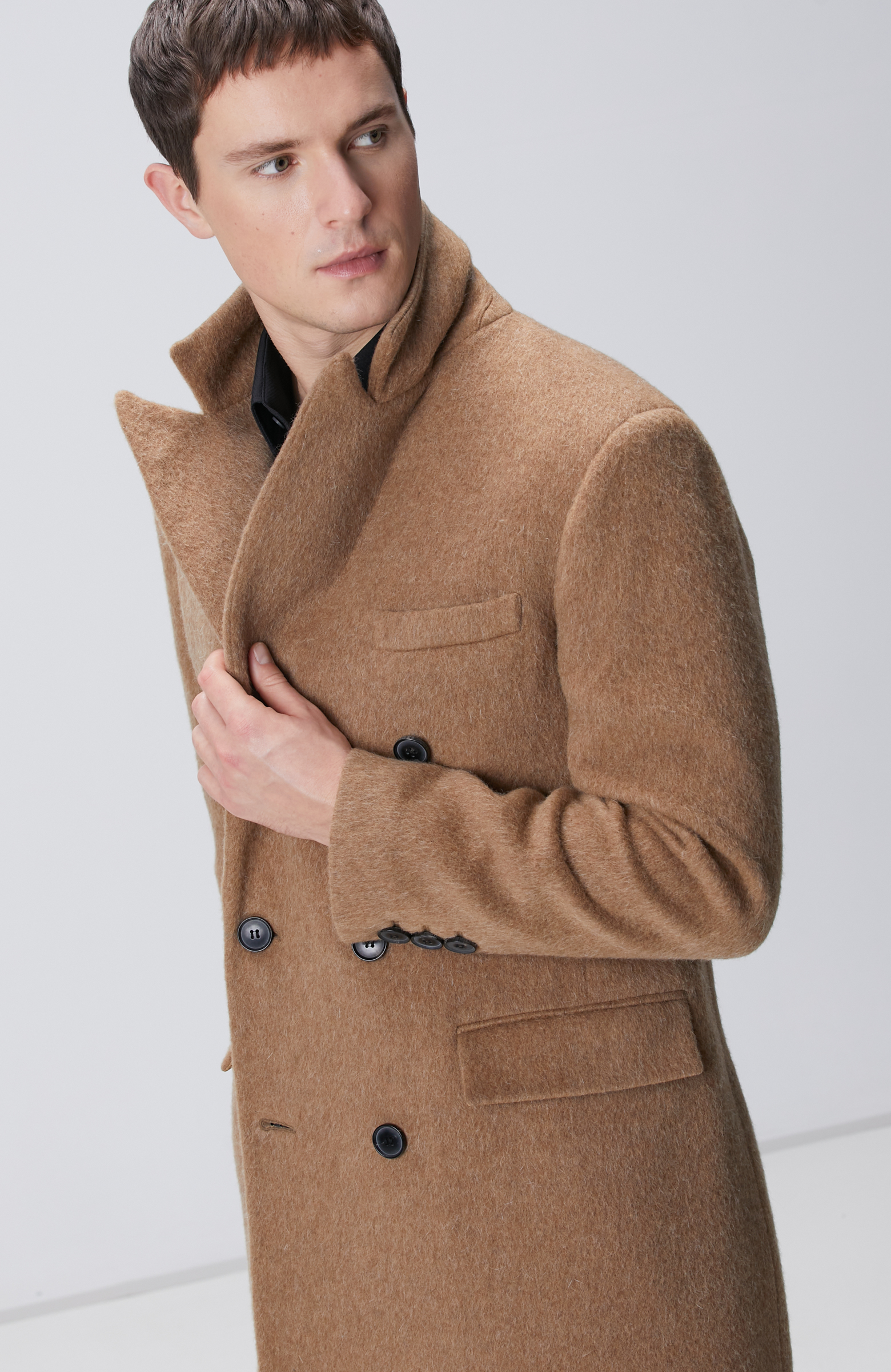 Camel Yün Karışımlı Palto