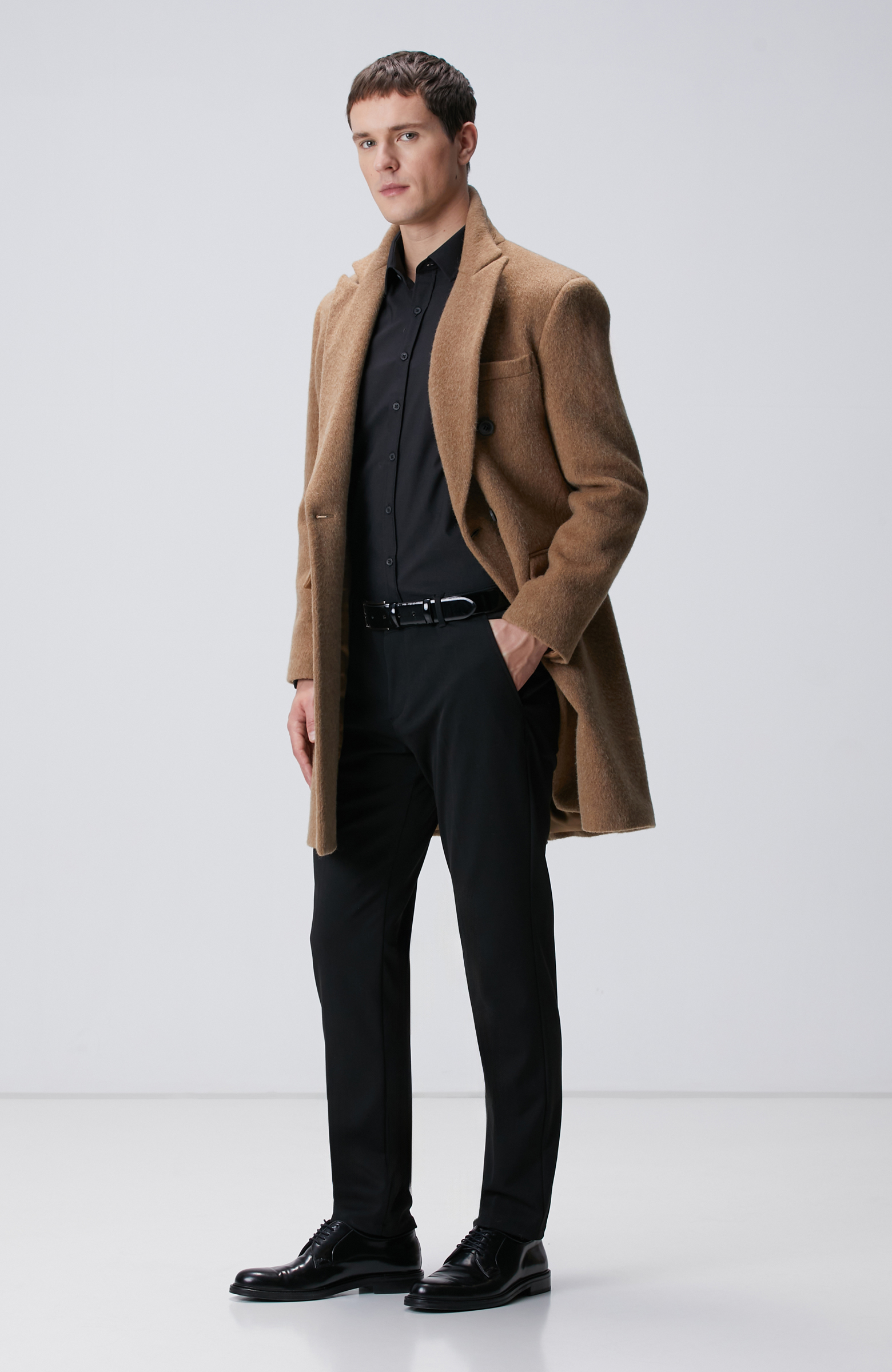 Camel Yün Karışımlı Palto