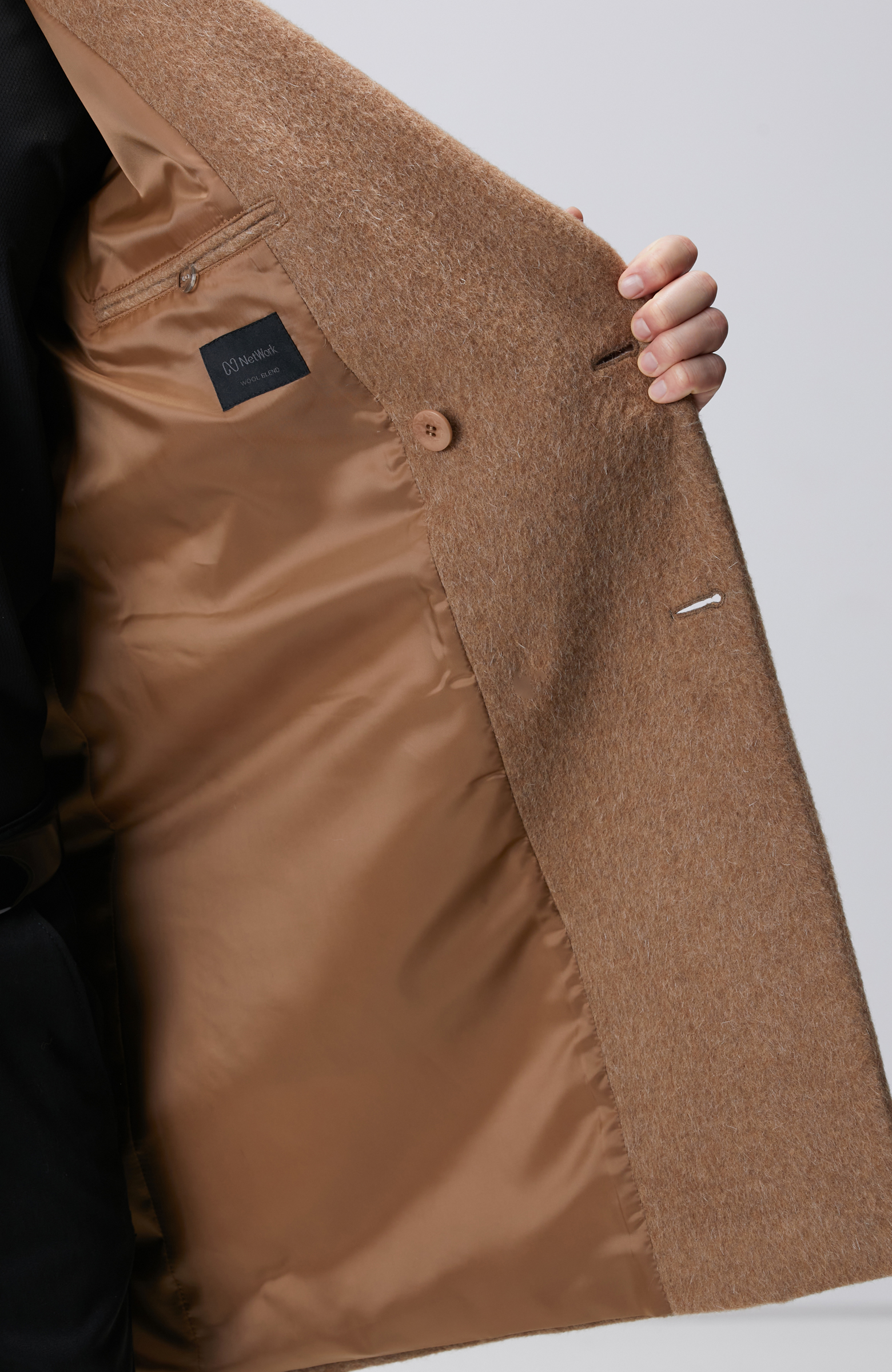 Camel Yün Karışımlı Palto