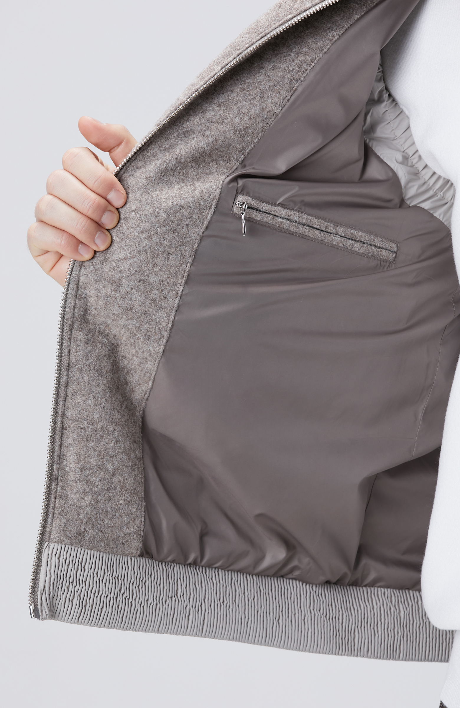 Bej Melanj Yün Karışımlı Yelek