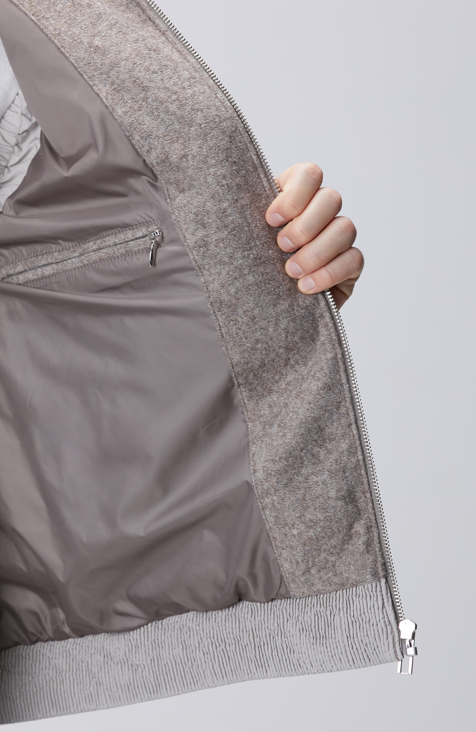 Bej Melanj Yün Karışımlı Yelek