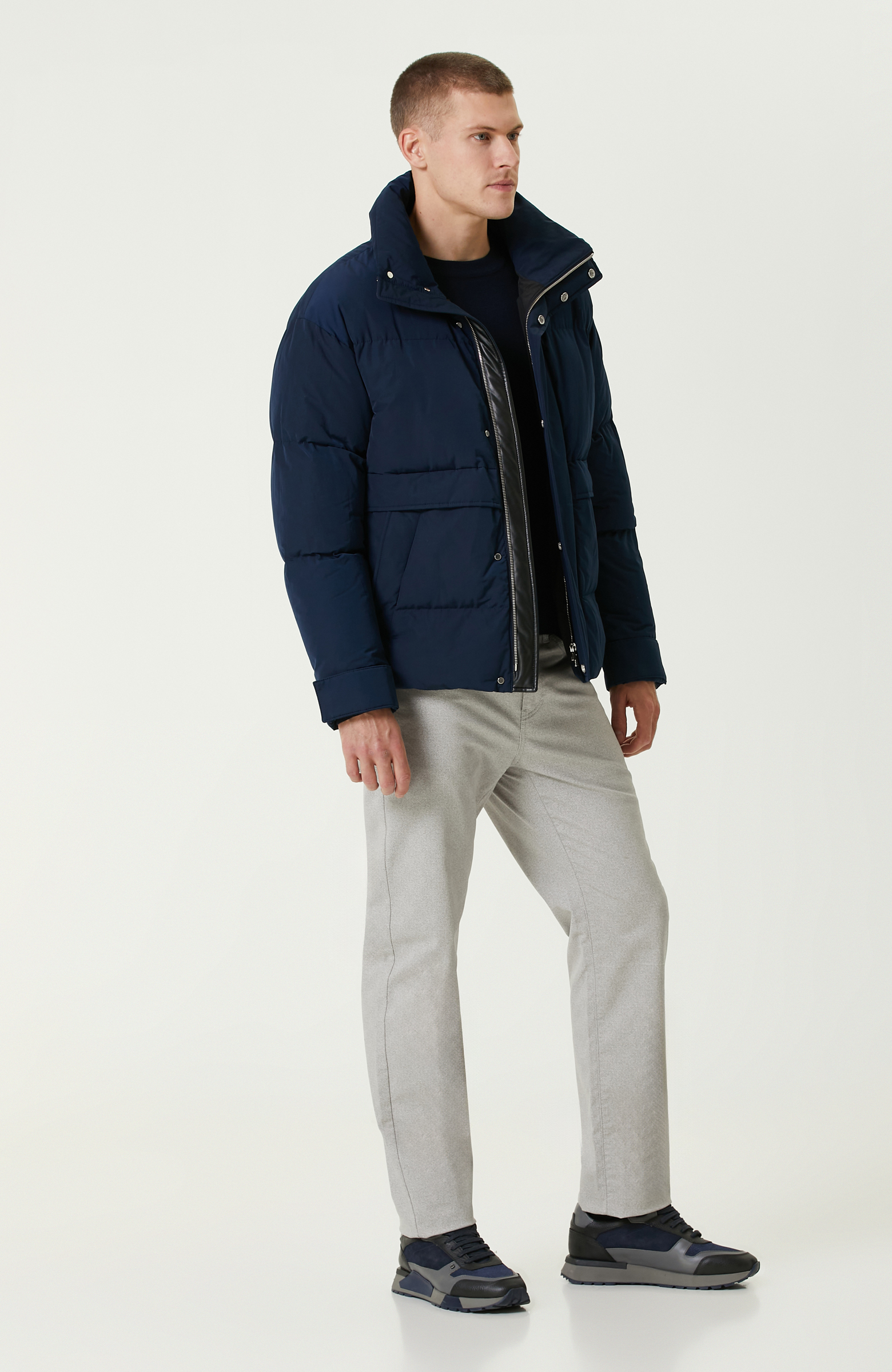 Lacivert Yün Karışımlı Triko Kazak