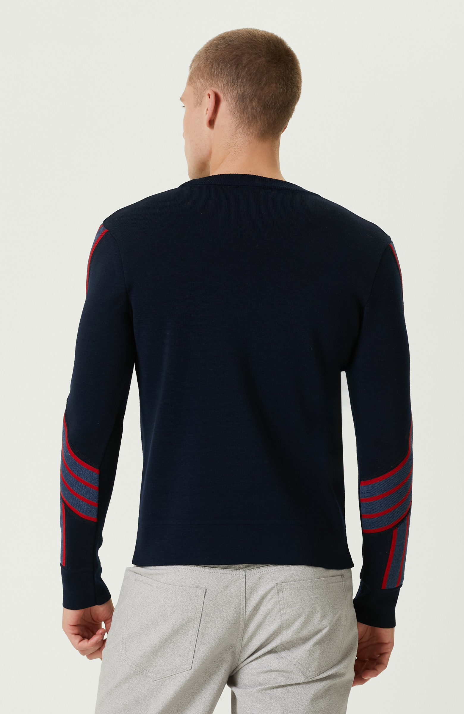 Lacivert Yün Karışımlı Triko Kazak