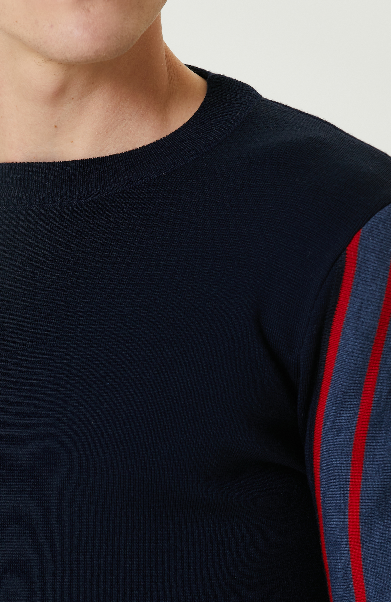 Lacivert Yün Karışımlı Triko Kazak